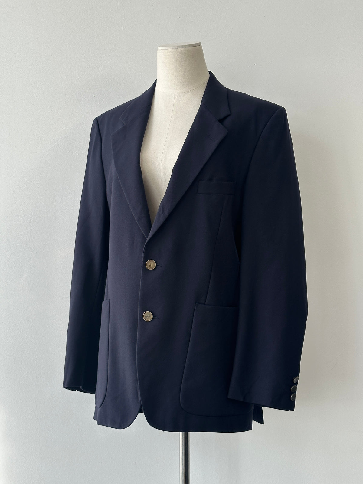 Yves Saint Laurent 1990s Pure Wool Bespoke Button Blazer - M