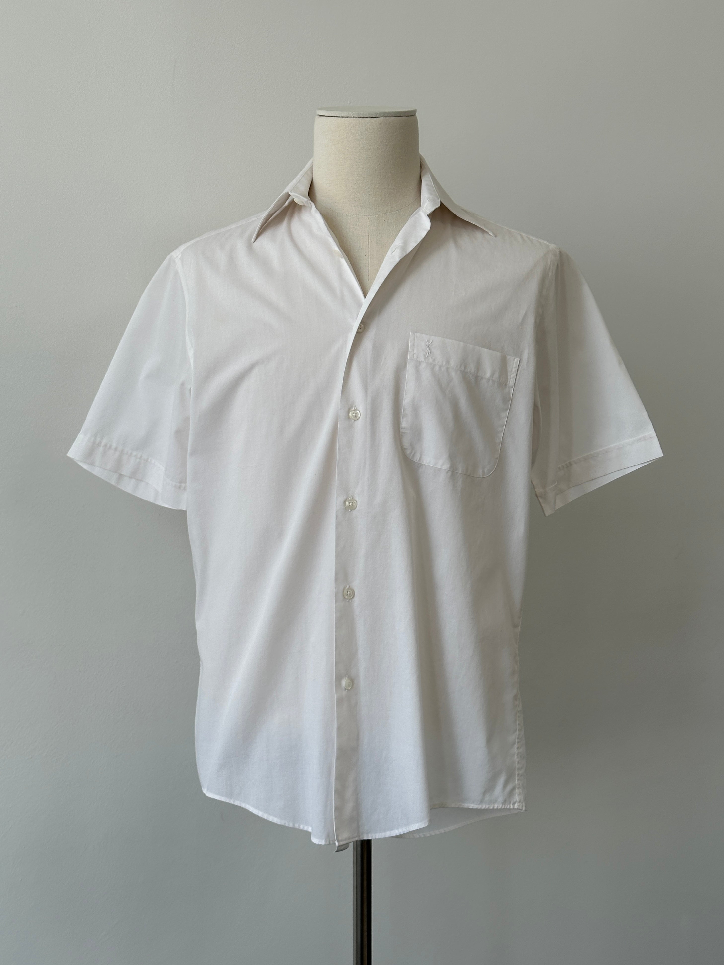 Yves Saint Laurent Pour Homme 2000s Cotton Short Sleeve Shirt - S