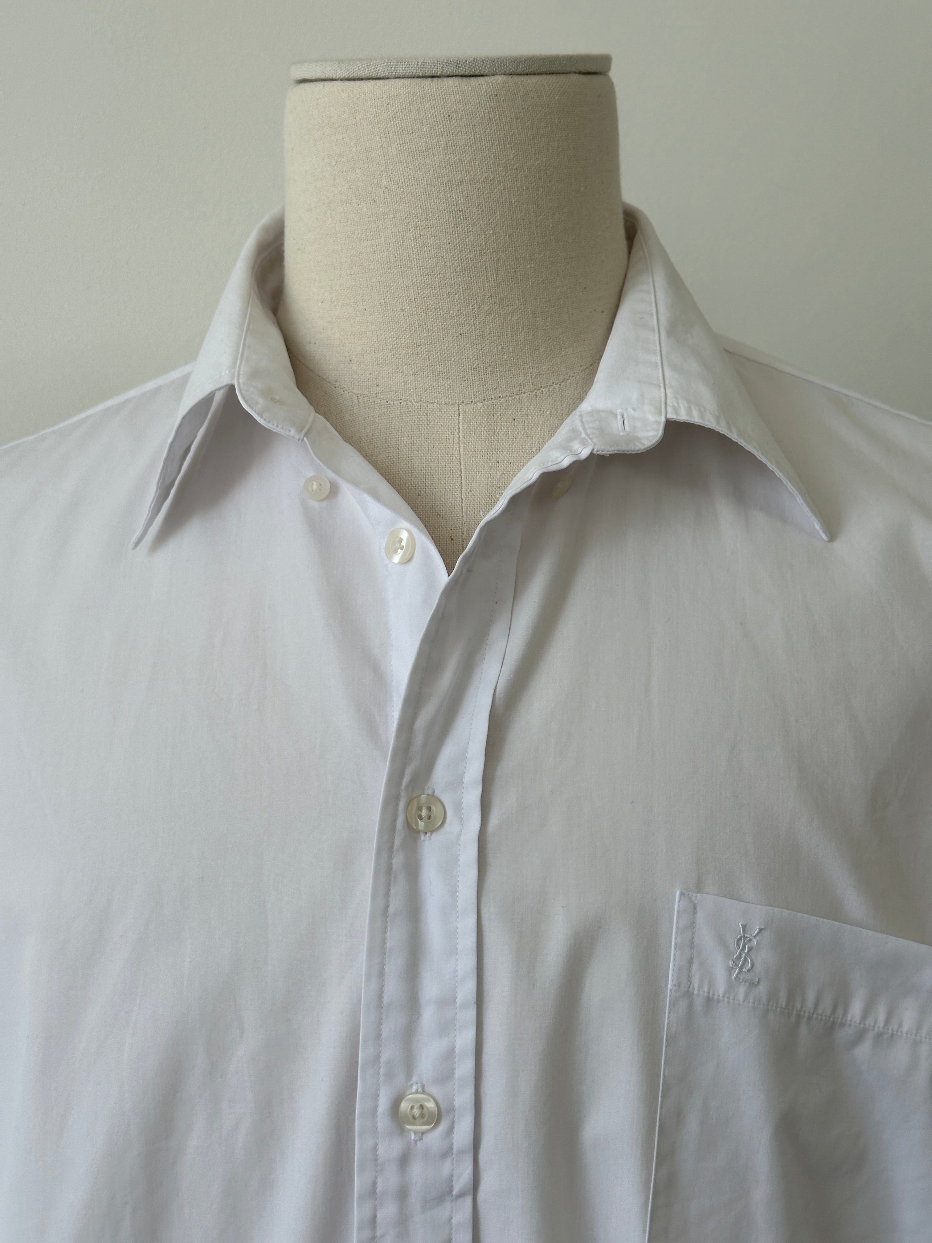 Yves Saint Laurent Pour Homme 2000s Cotton Logo Shirt - XL