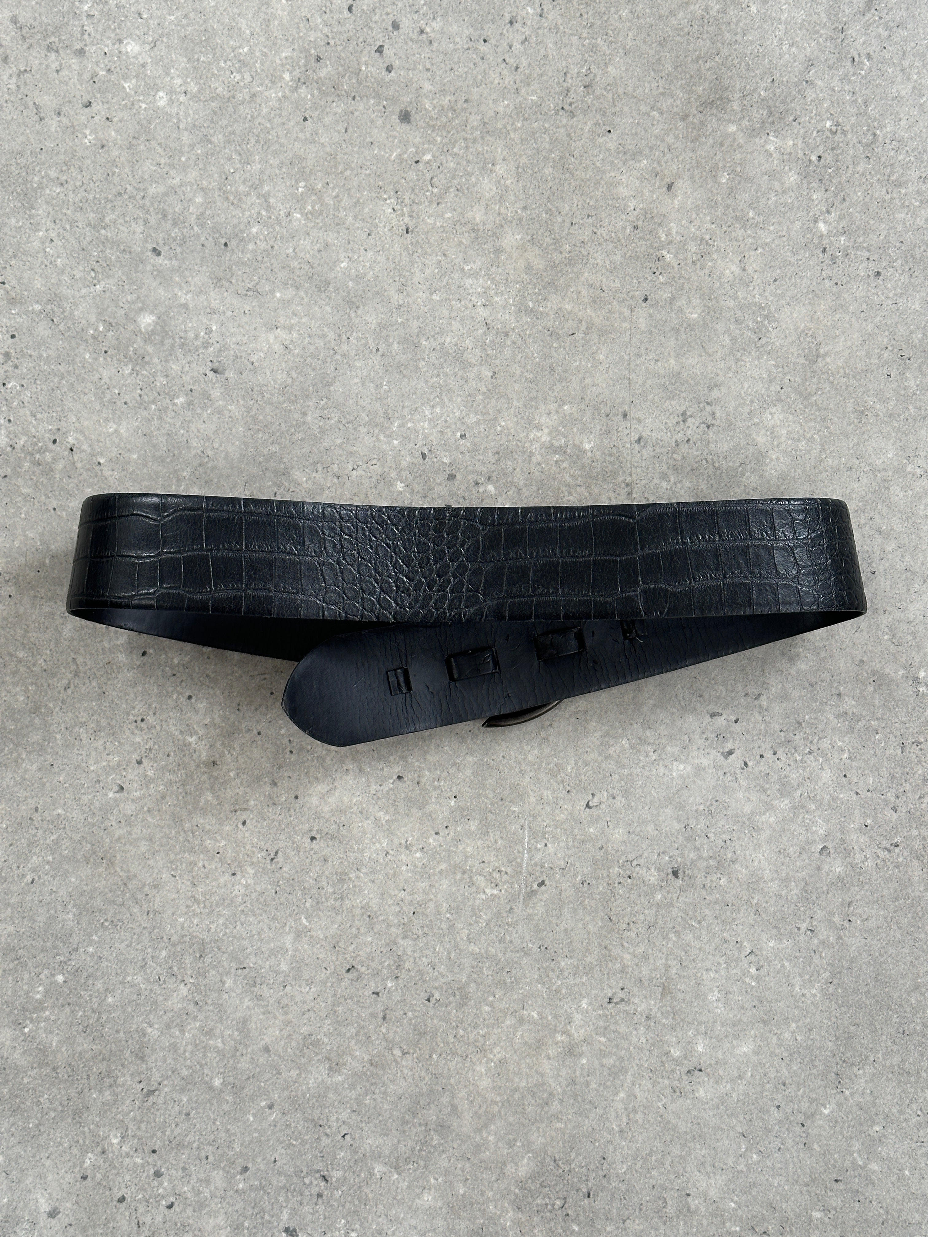 Vintage 1990s Leather D Ring Chunky Belt - W33-37