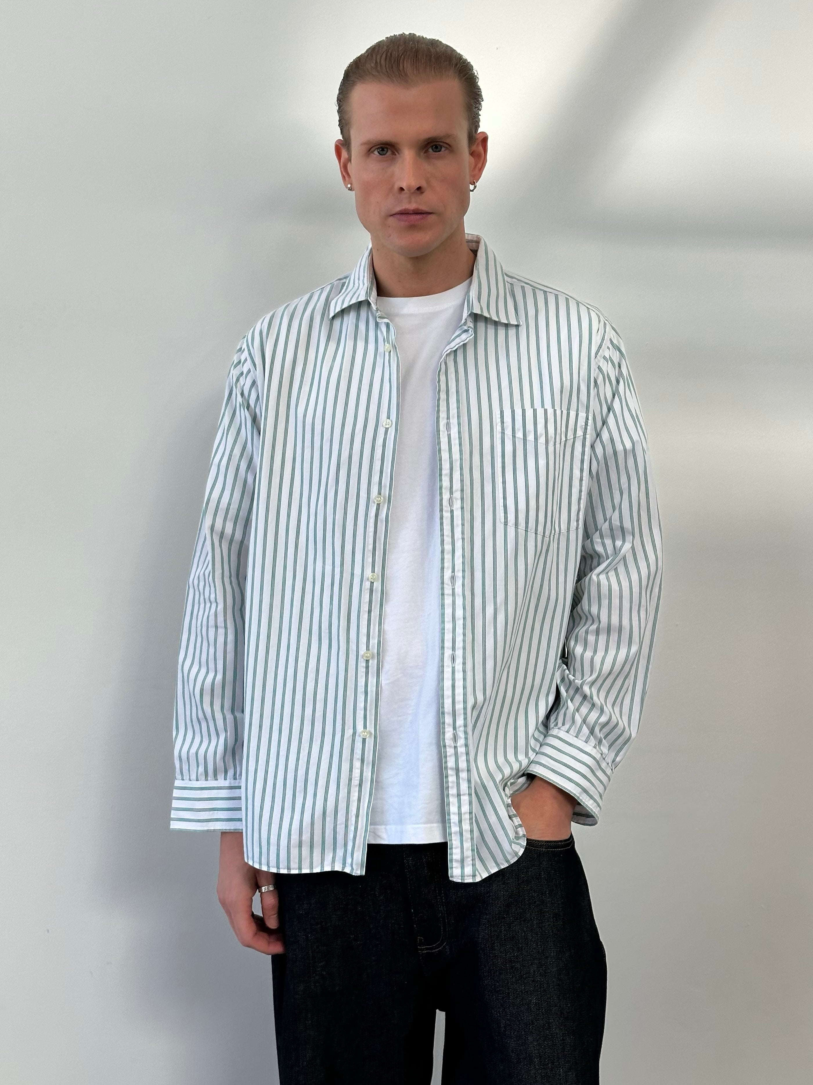 Christian Dior Monsieur 1990s Pure Cotton Striped Shirt - L