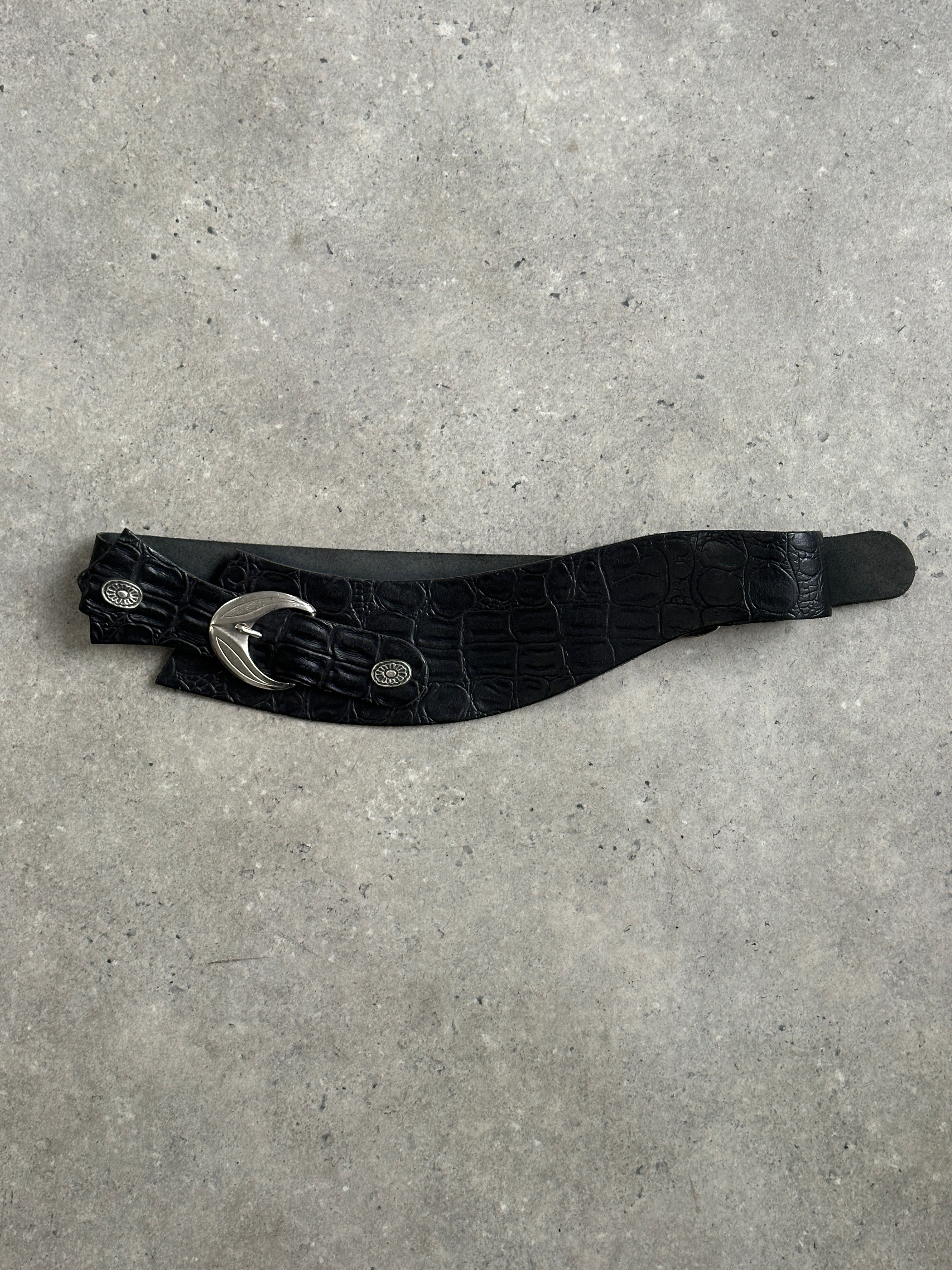 Vintage 1990s Leather Chunky Belt - W30-34