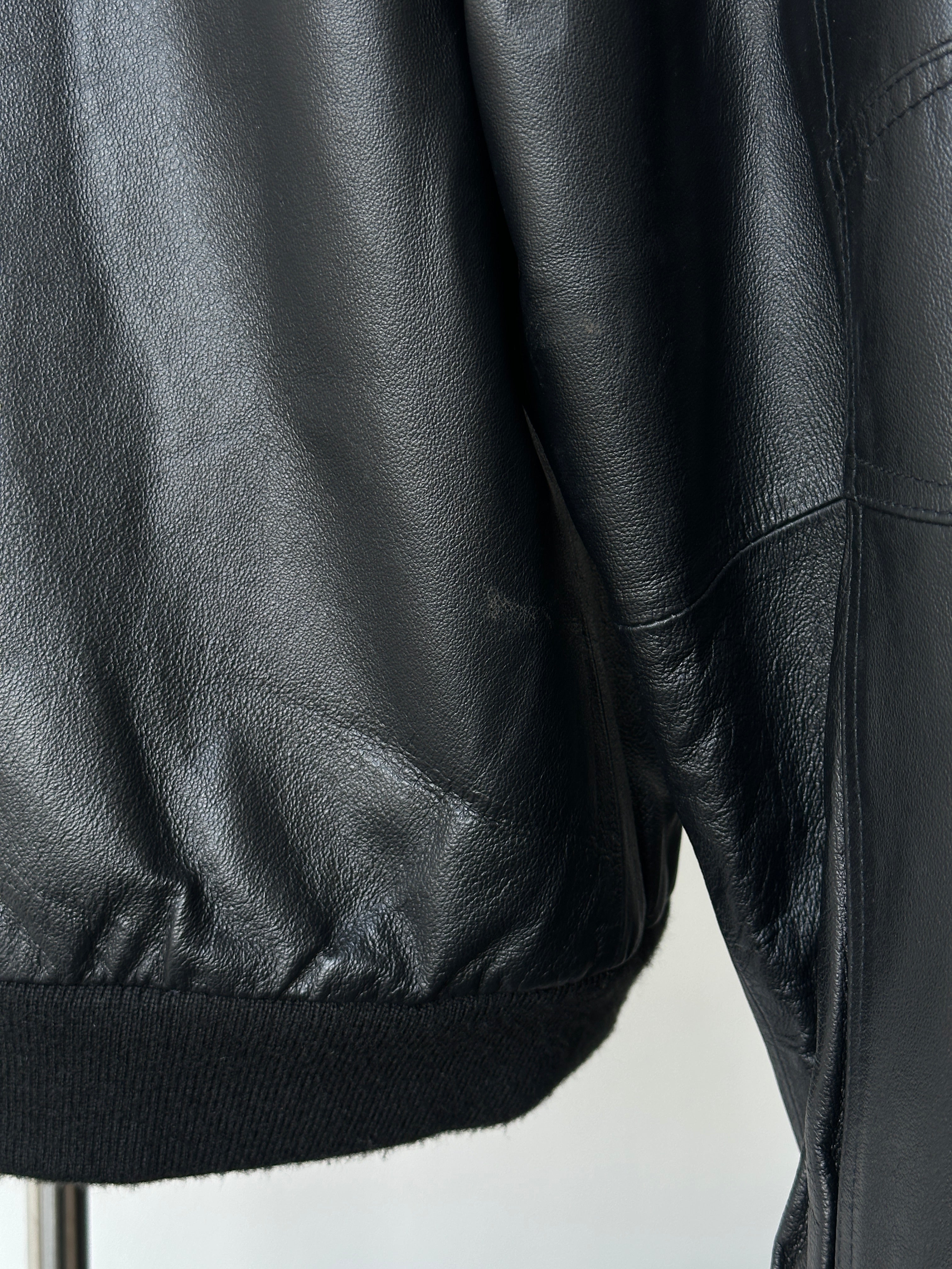 Vintage 1990s Leather Bomber Jacket - L