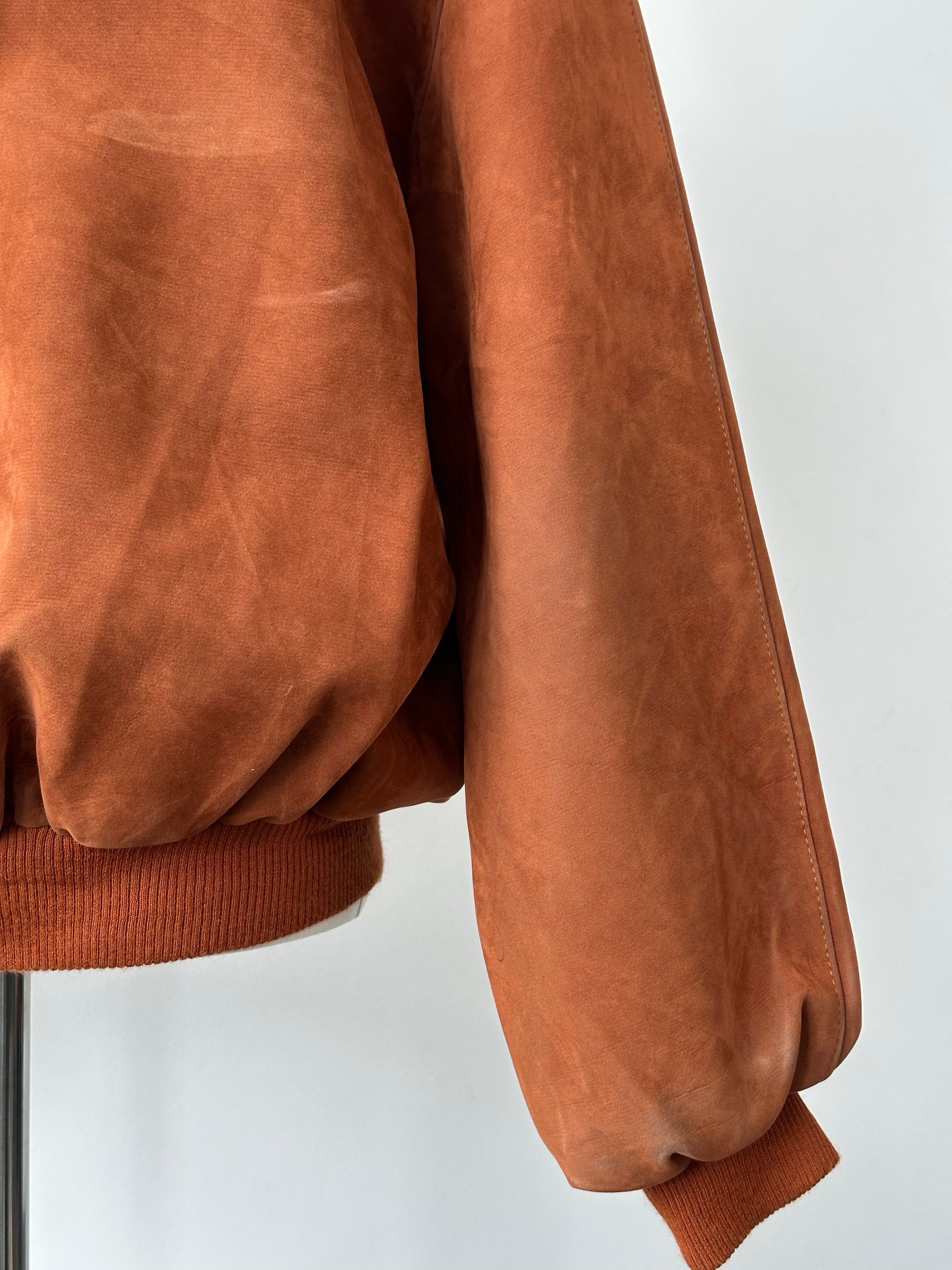 Vintage 1990s Faux Suede Bomber Jacket - M