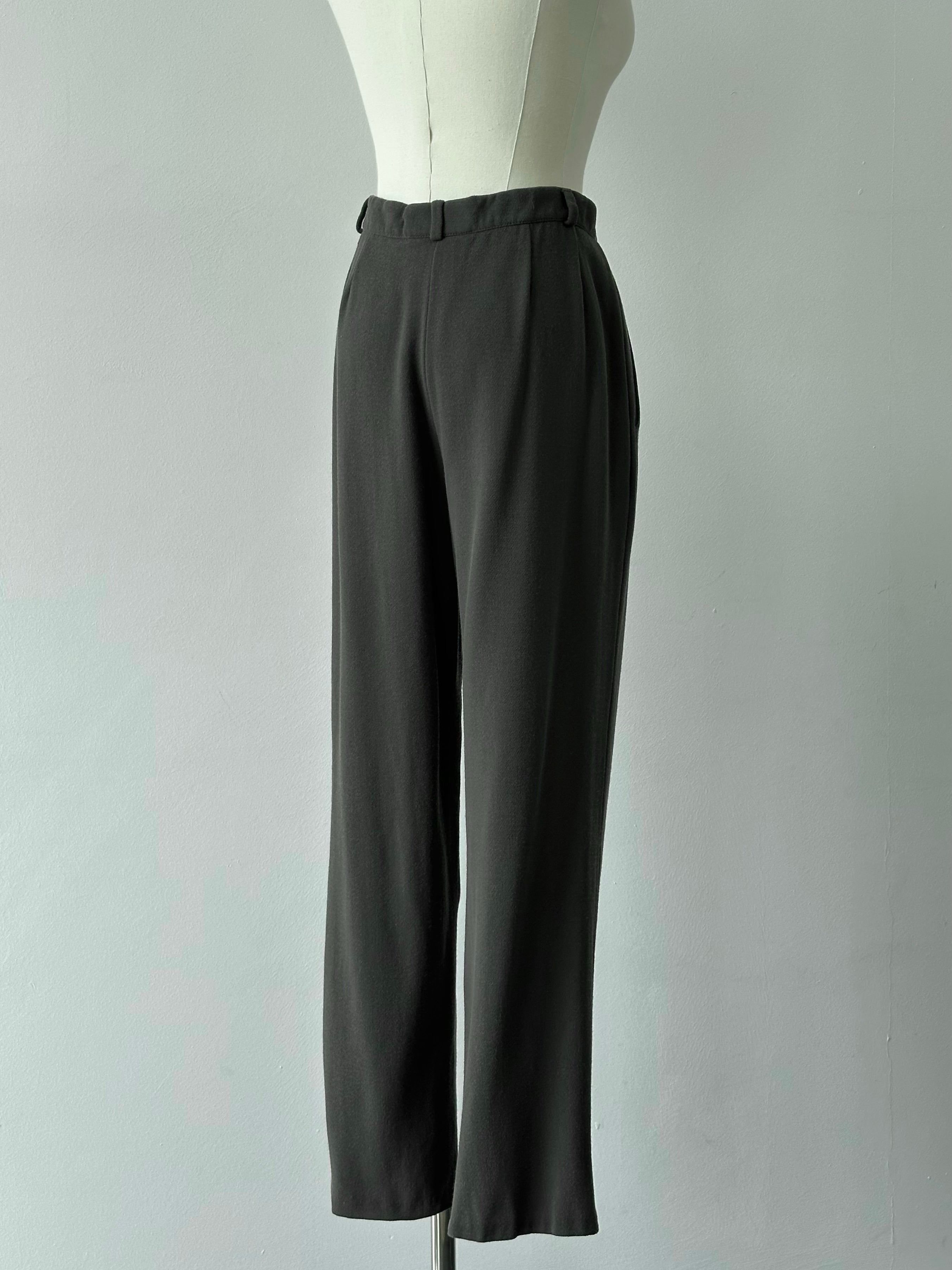 Emporio Armani 1990s Wool Pleated Tailored Trousers - W25