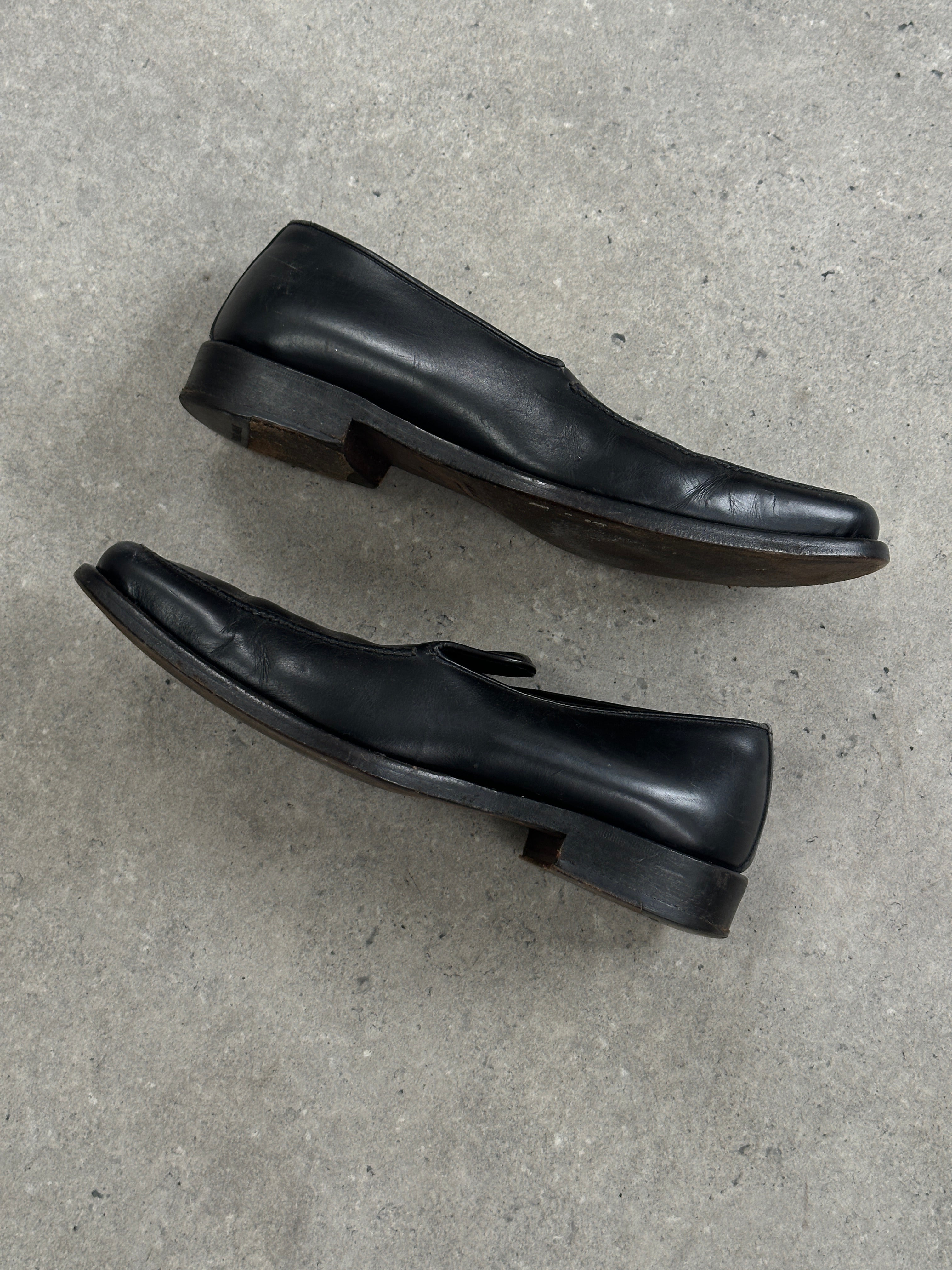 Giorgio Armani 1990s Leather Apron Toe Loafers - UK 7