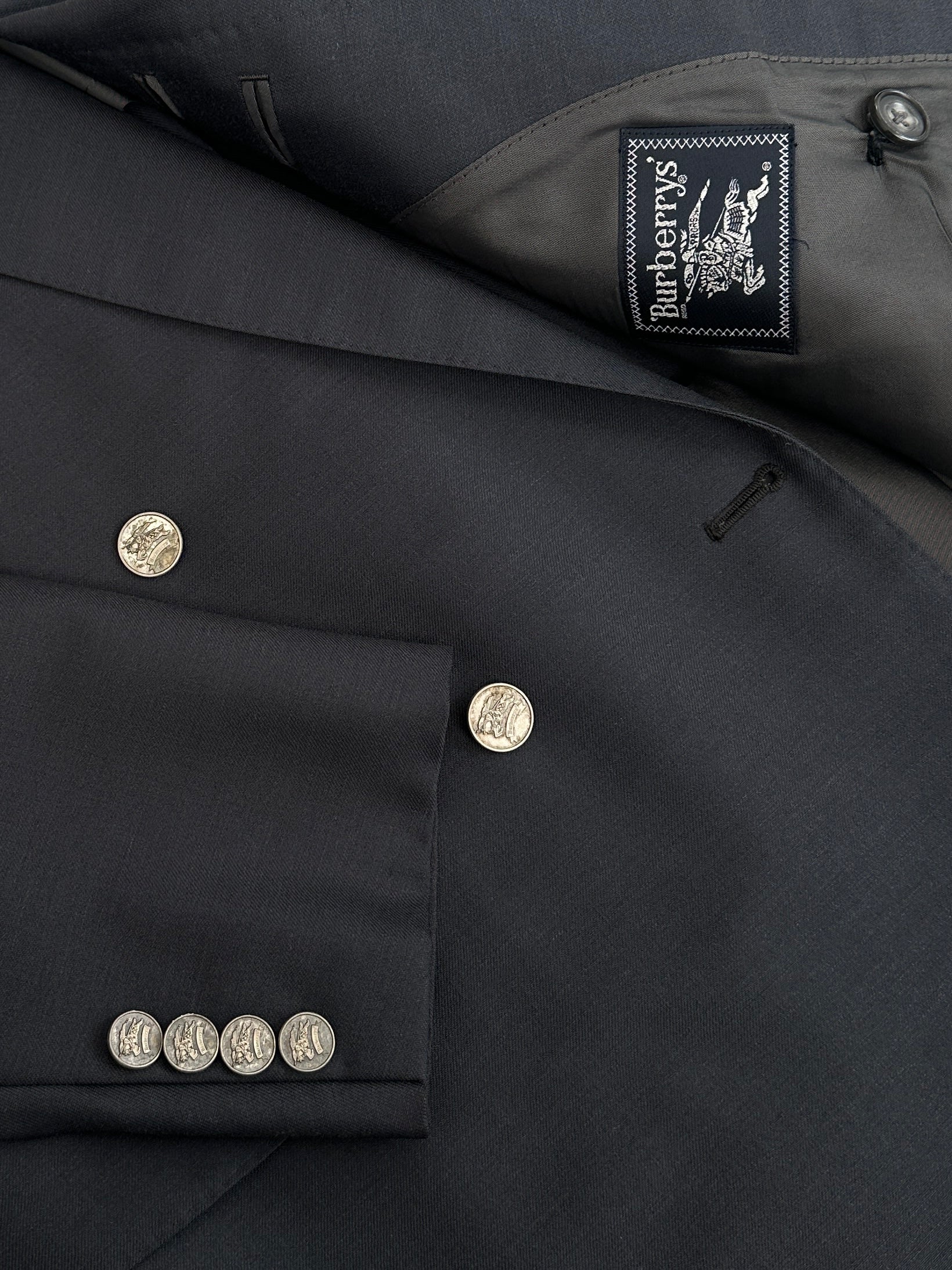 Burberry 1990s Bespoke Button Double Breasted Blazer - S