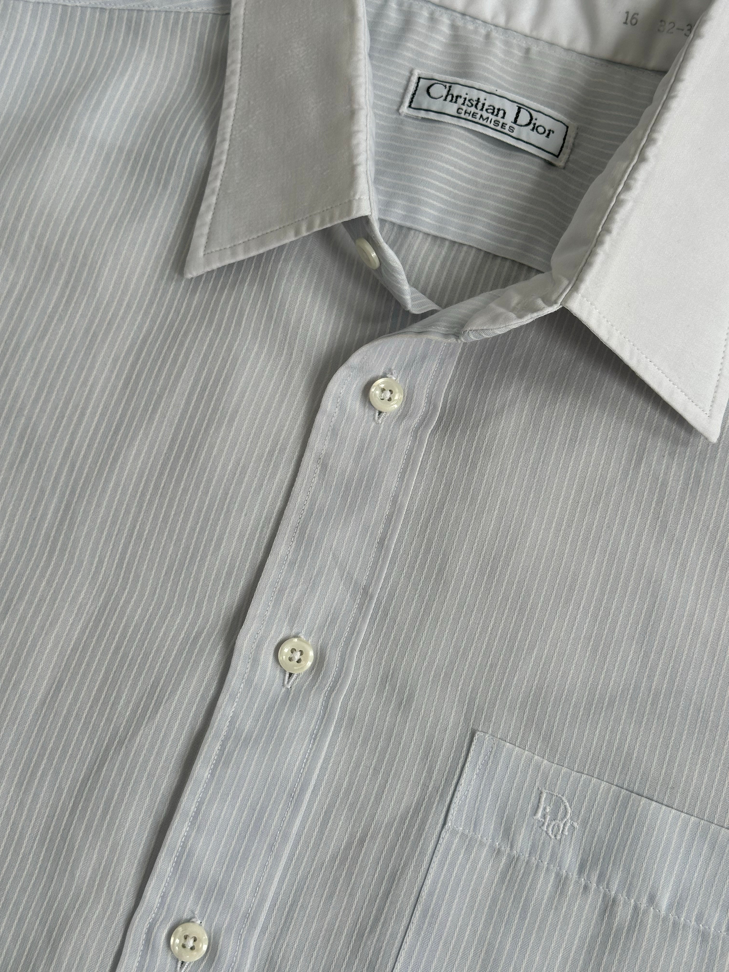 Christian Dior Chemises 1990s Striped Contrast Collar Shirt - L
