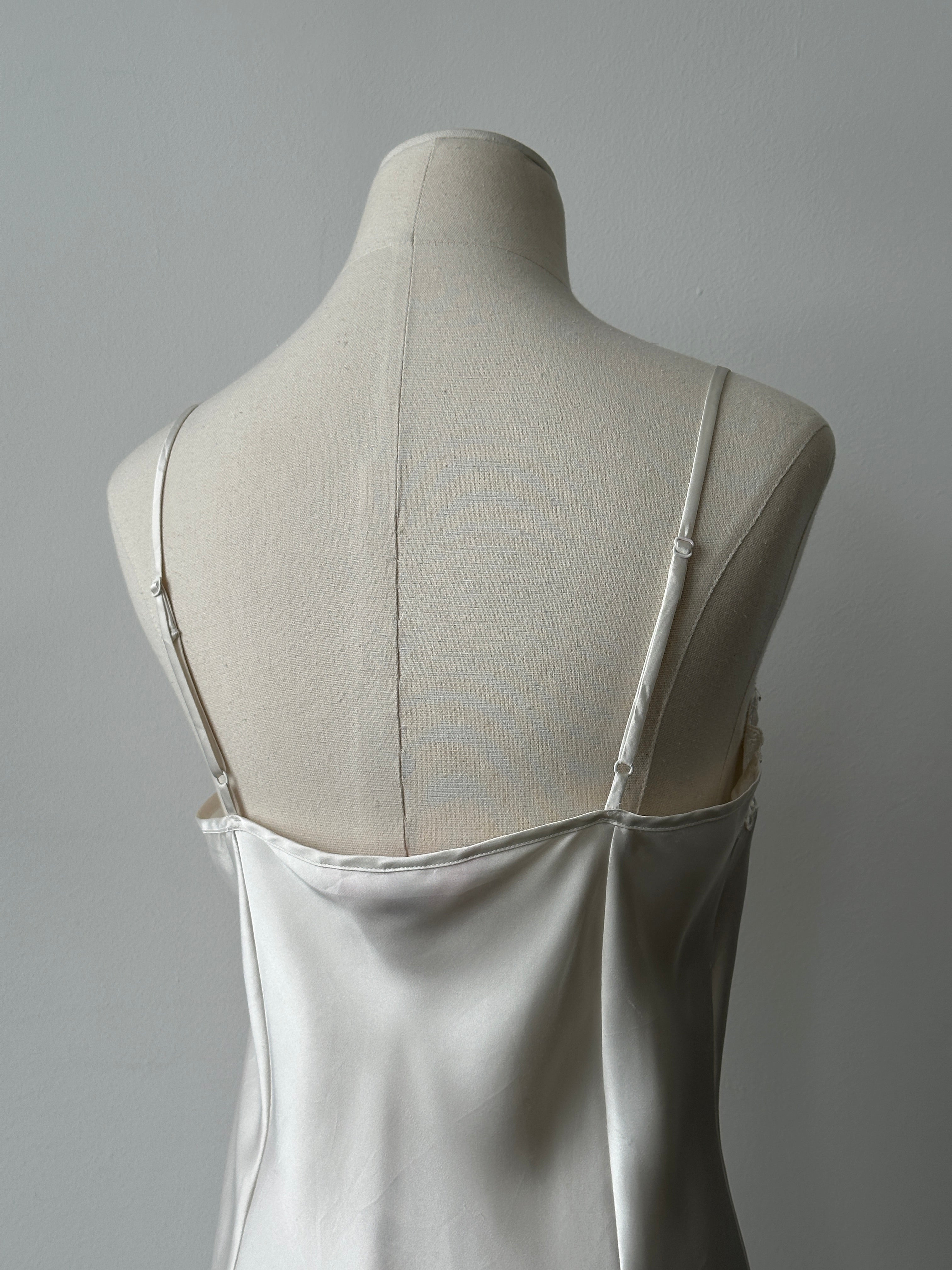 Victoria's Secret 2000s Satin Lace Mini Slip Dress - S