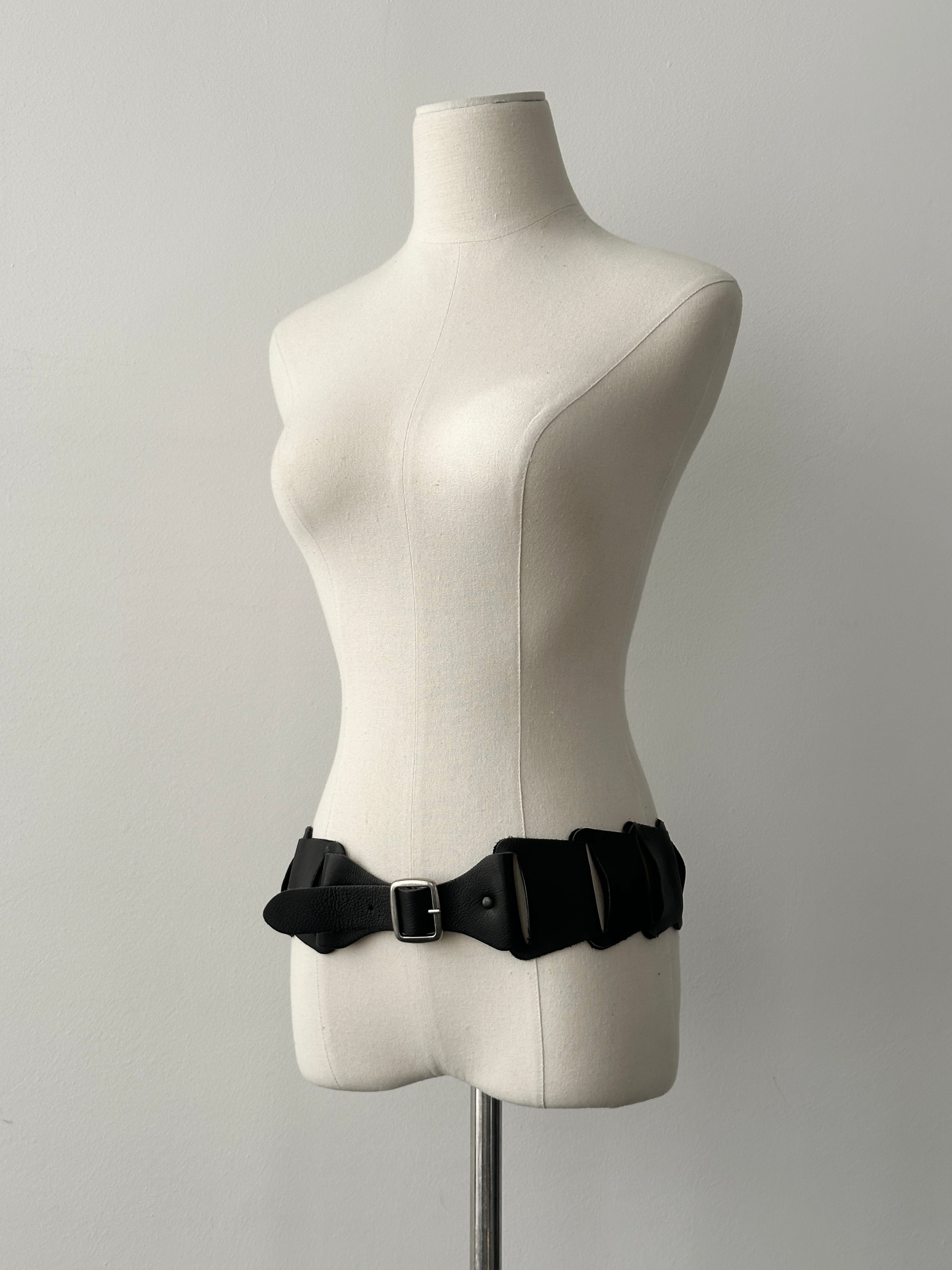 Vintage 2000s Leather Chunky Belt - W34-36