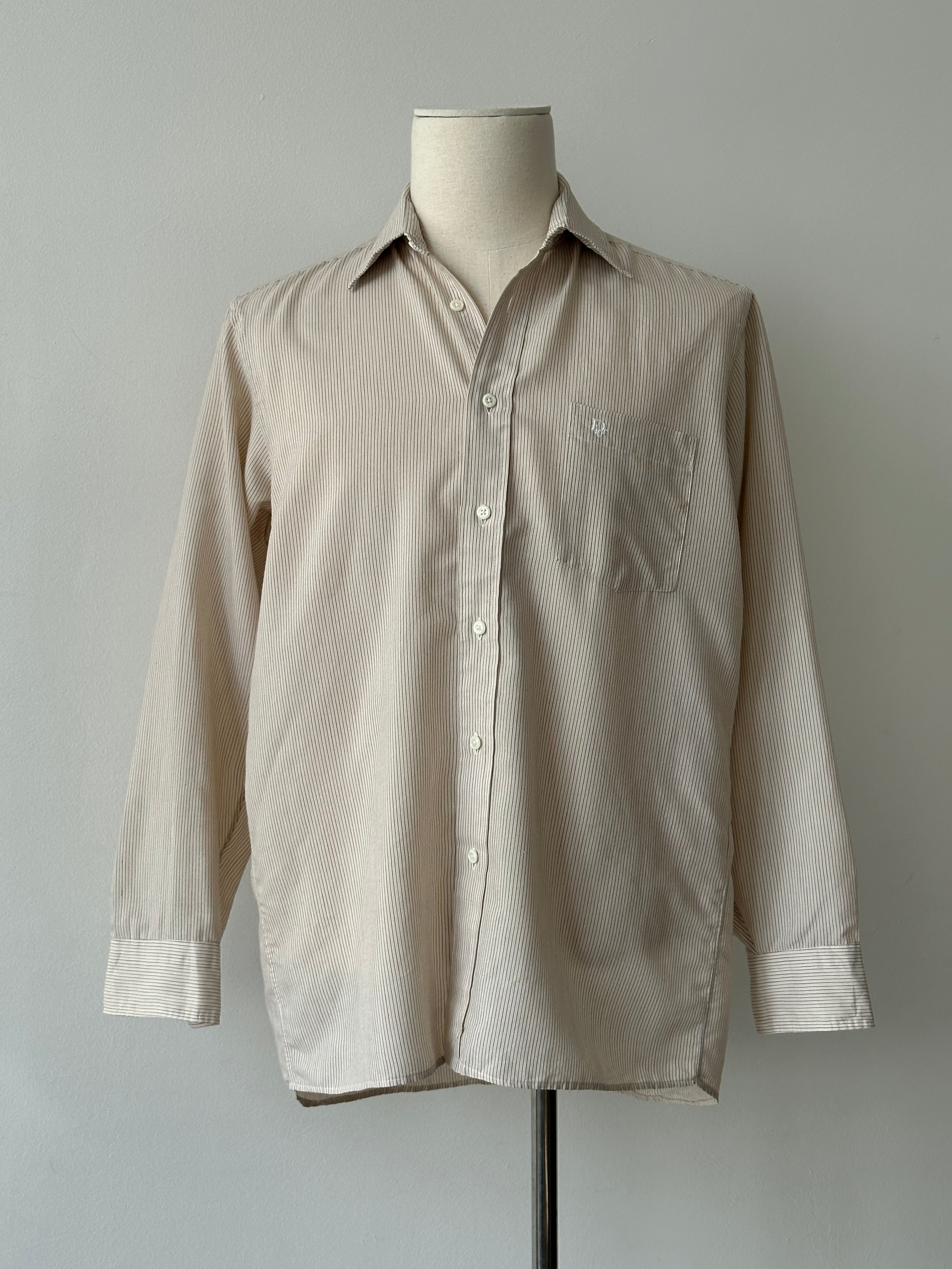 Christian Dior Chemises 1990s Logo Striped Shirt - M