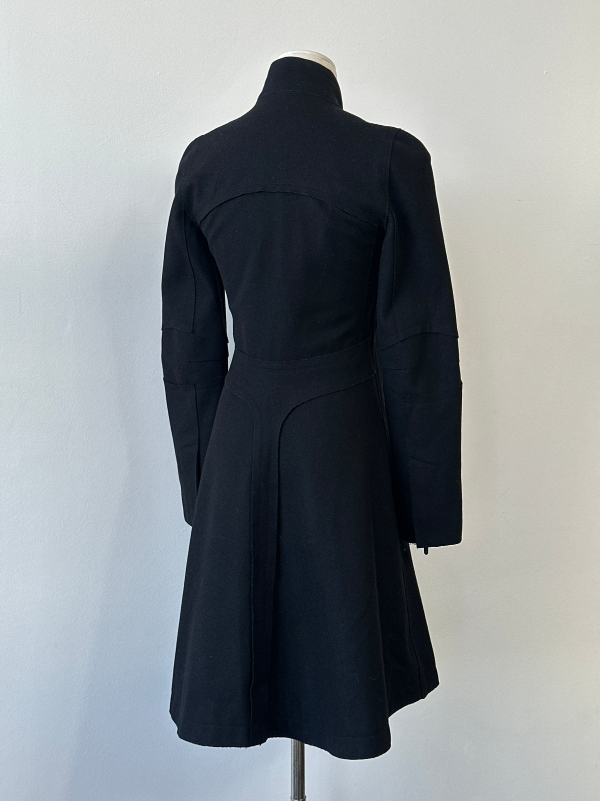 Armani Exchange 2000s Wool Funnel Neck Fitted Coat - XS