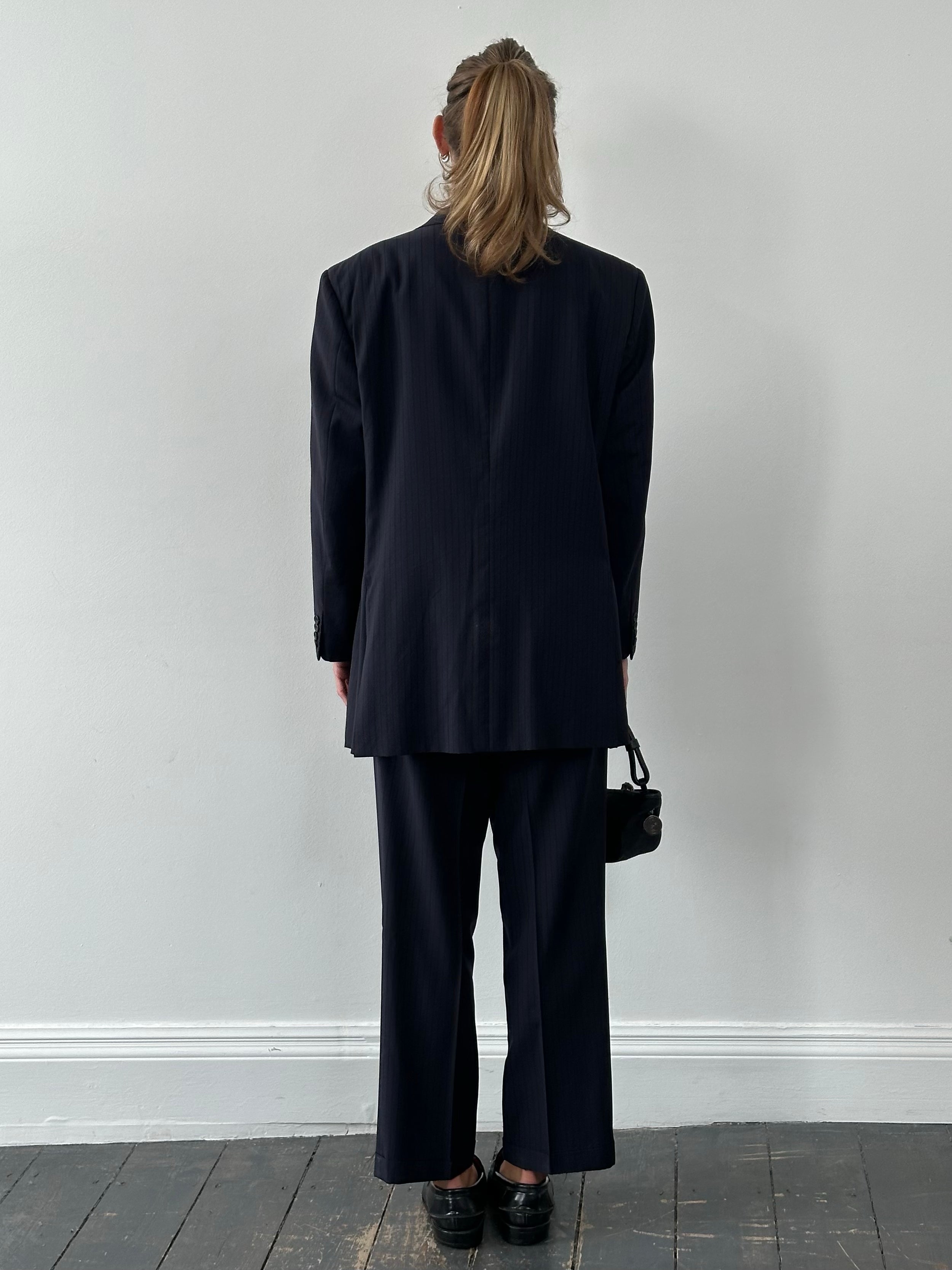 Burberry London 1990s Pure Wool Striped Suit - 42S/W34