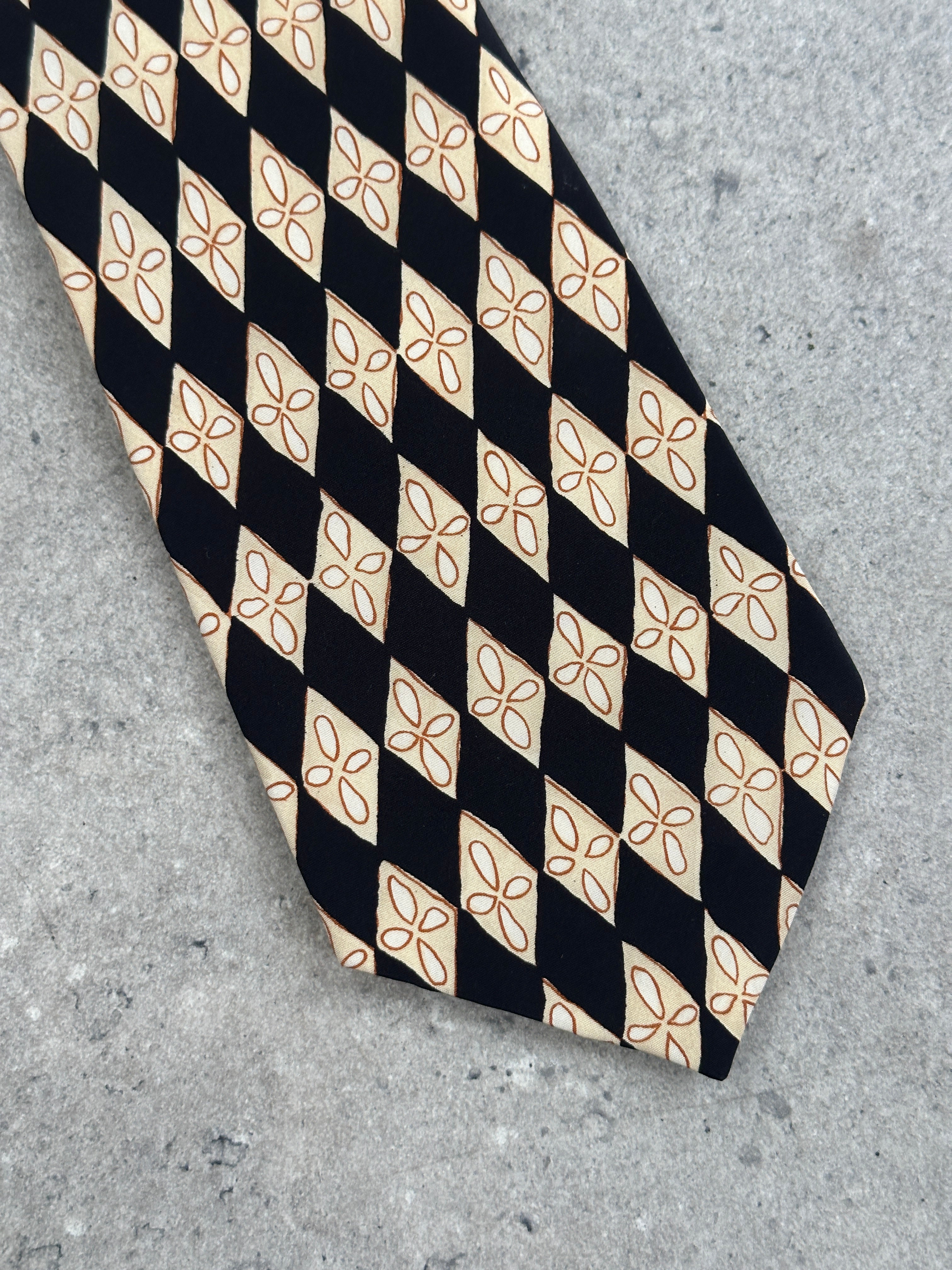Yves Saint Laurent Cravates 1980s Pure Silk Logo Tie