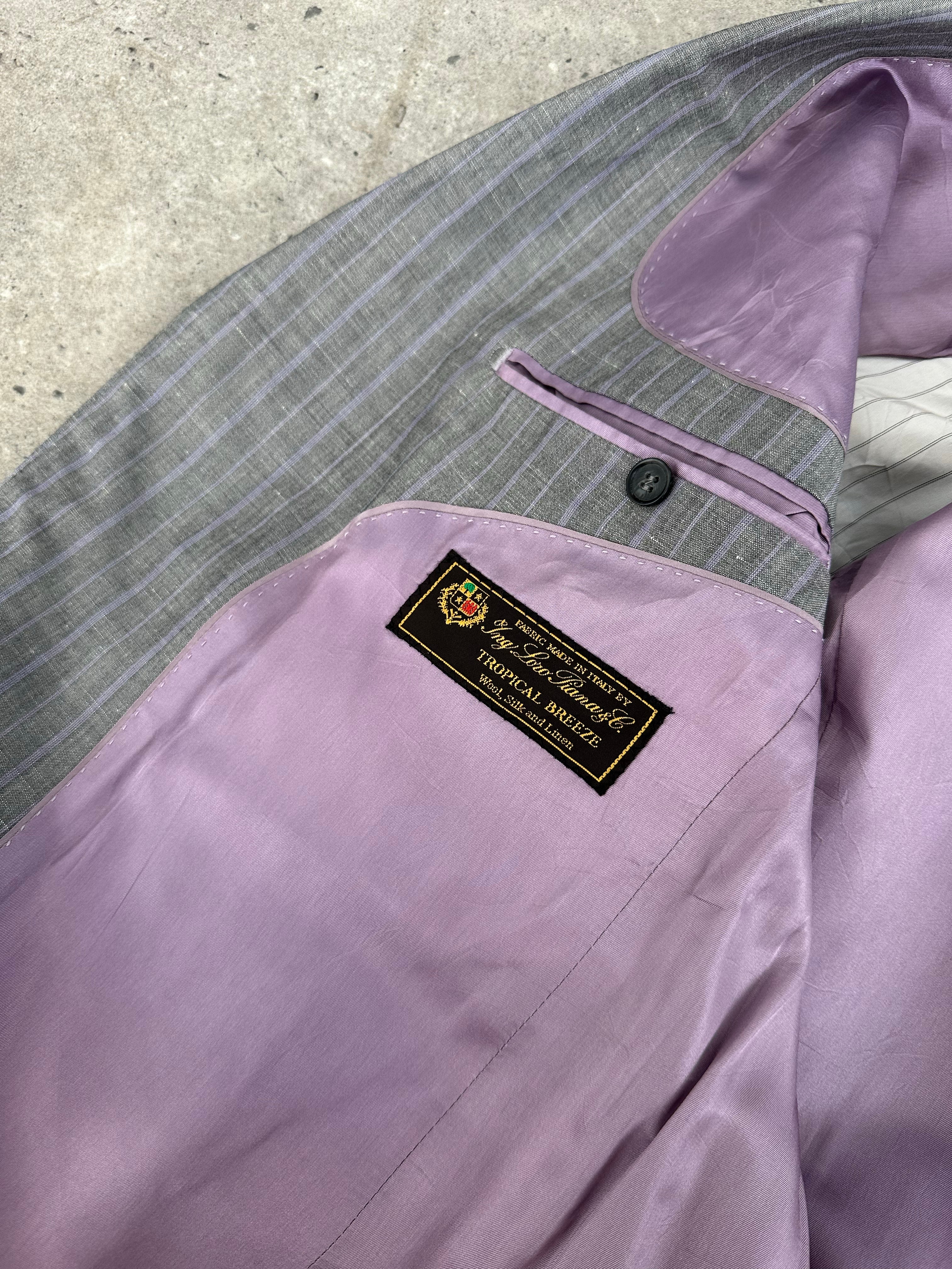 Loro Piana x Coldes 1990s Linen Striped Blazer - 40R