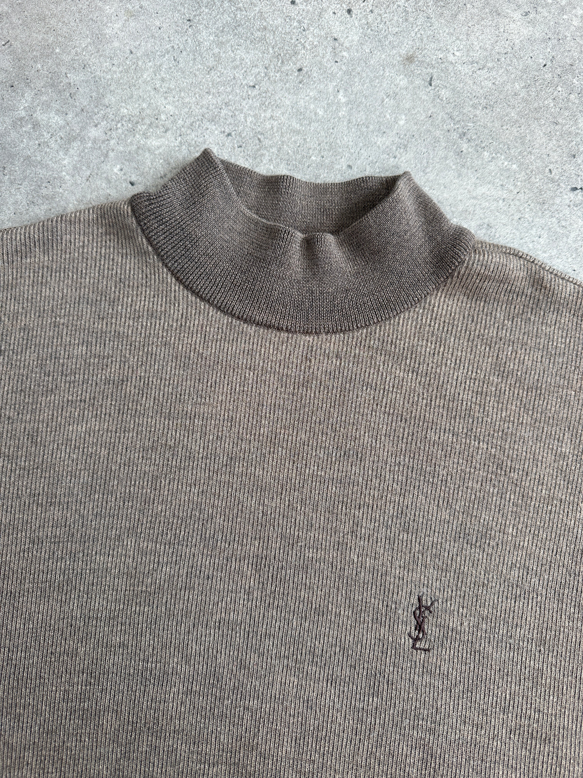Yves Saint Laurent 1990s Pure Wool High Neck Knit Jumper - M