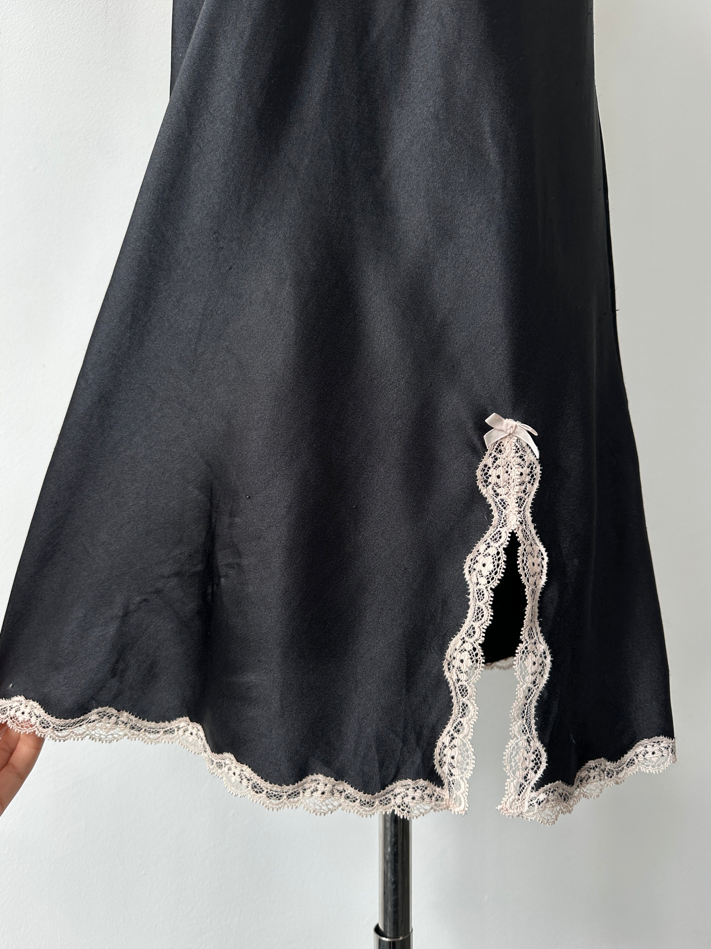 Victoria's Secret 2000s Satin Lace Mini Slip Dress - L