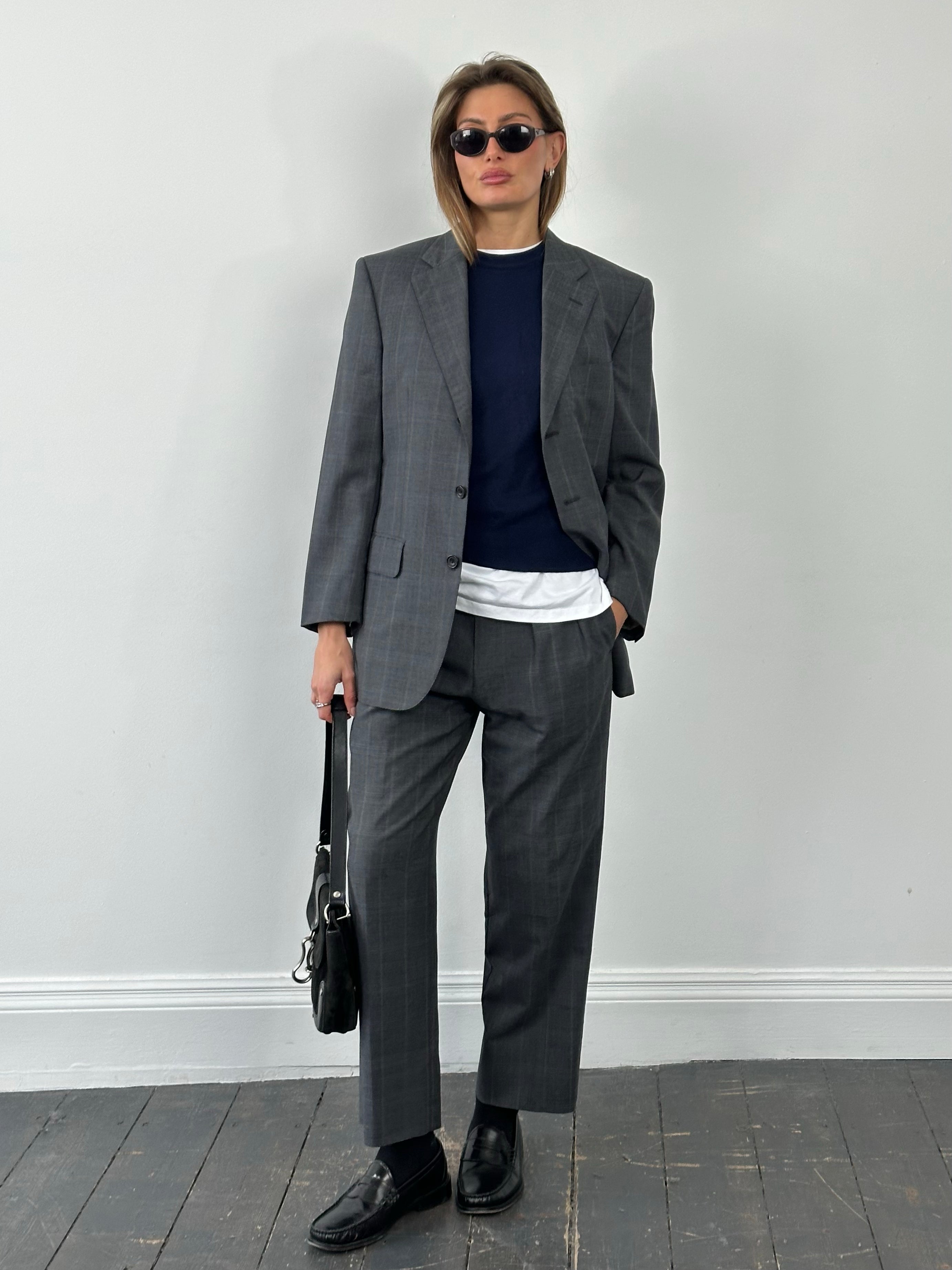 Burberry London 1990s Check Pure Wool Single Breasted Suit - 38S/S