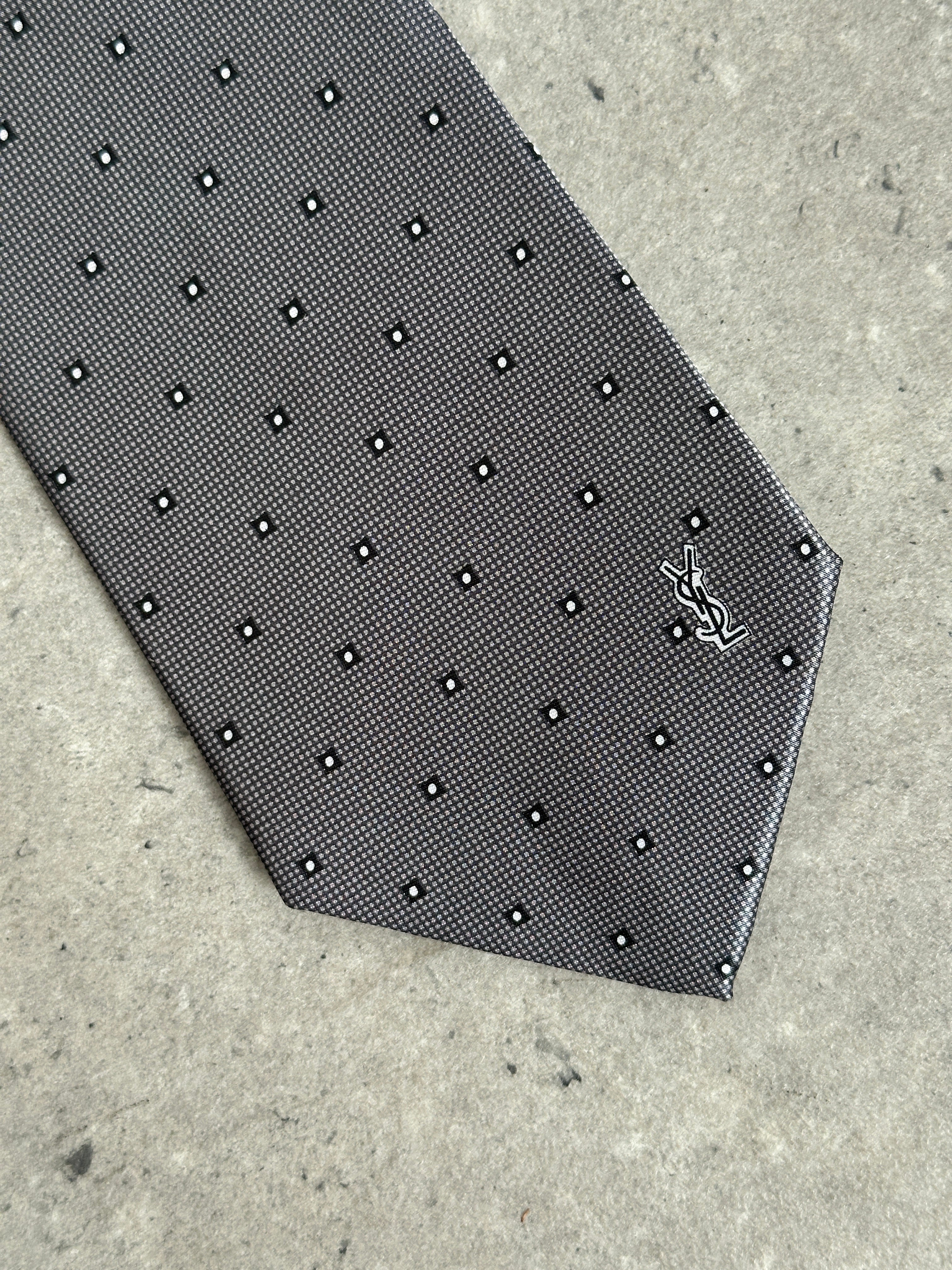 Yves Saint Laurent 1990s Pure Silk Logo Tie