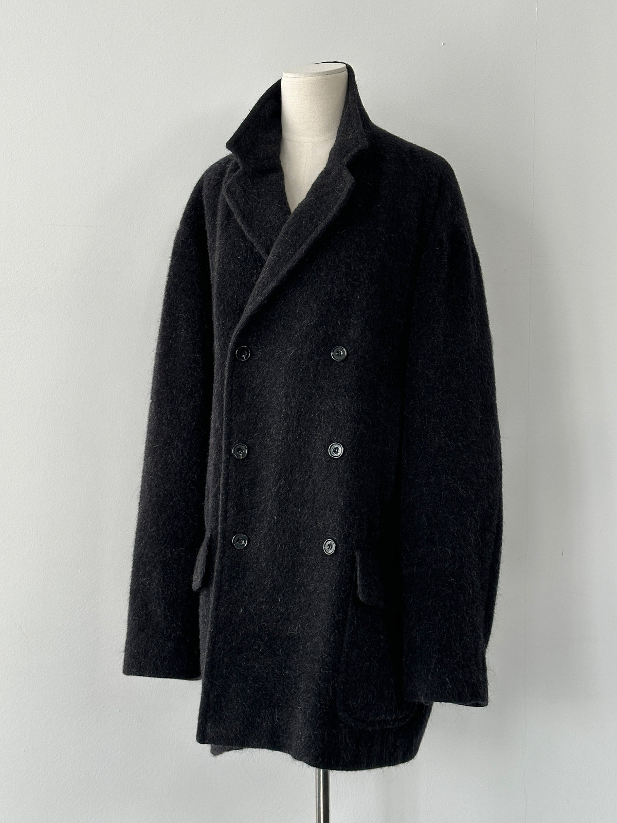 Byblos Italian Vintage 1990s Alpaca Wool Double Breasted Coat - XXL