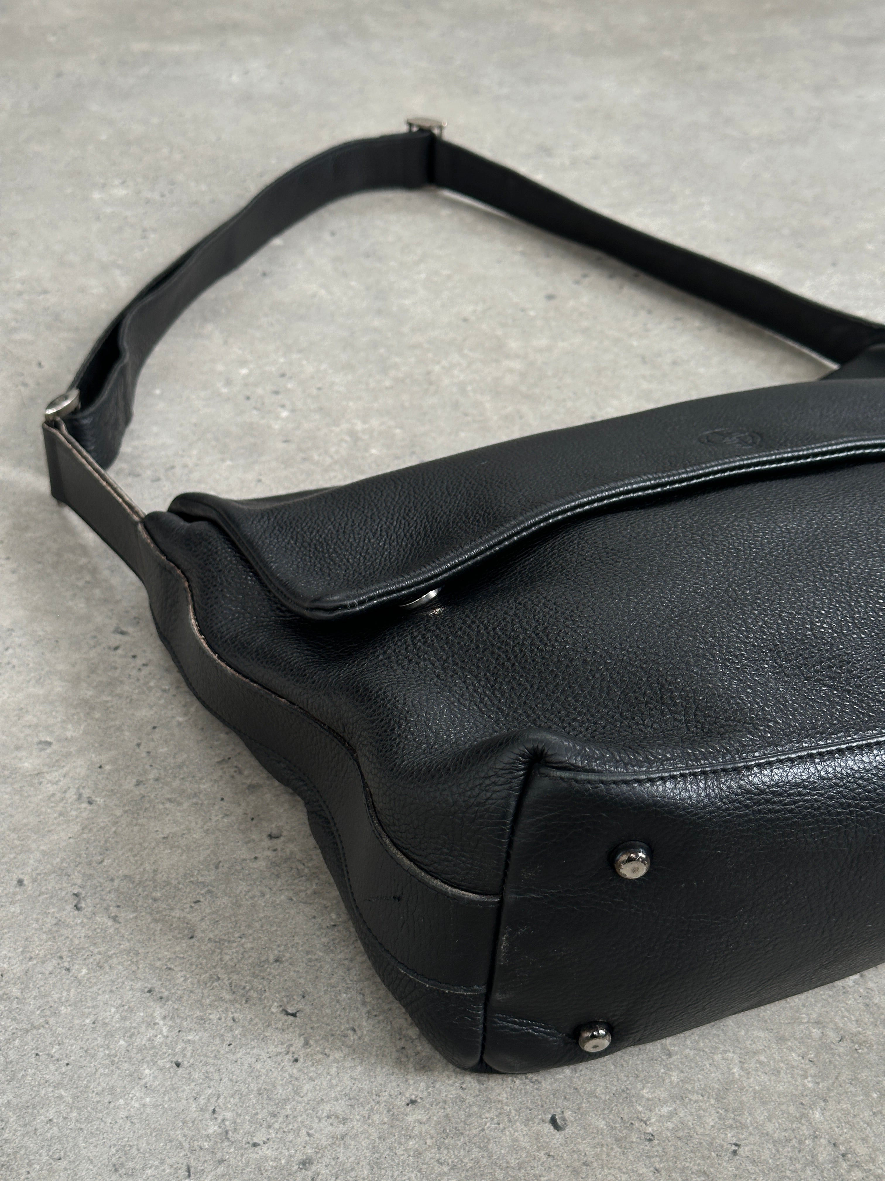 Giorgio Armani 1990s Leather Logo Crossbody Bag