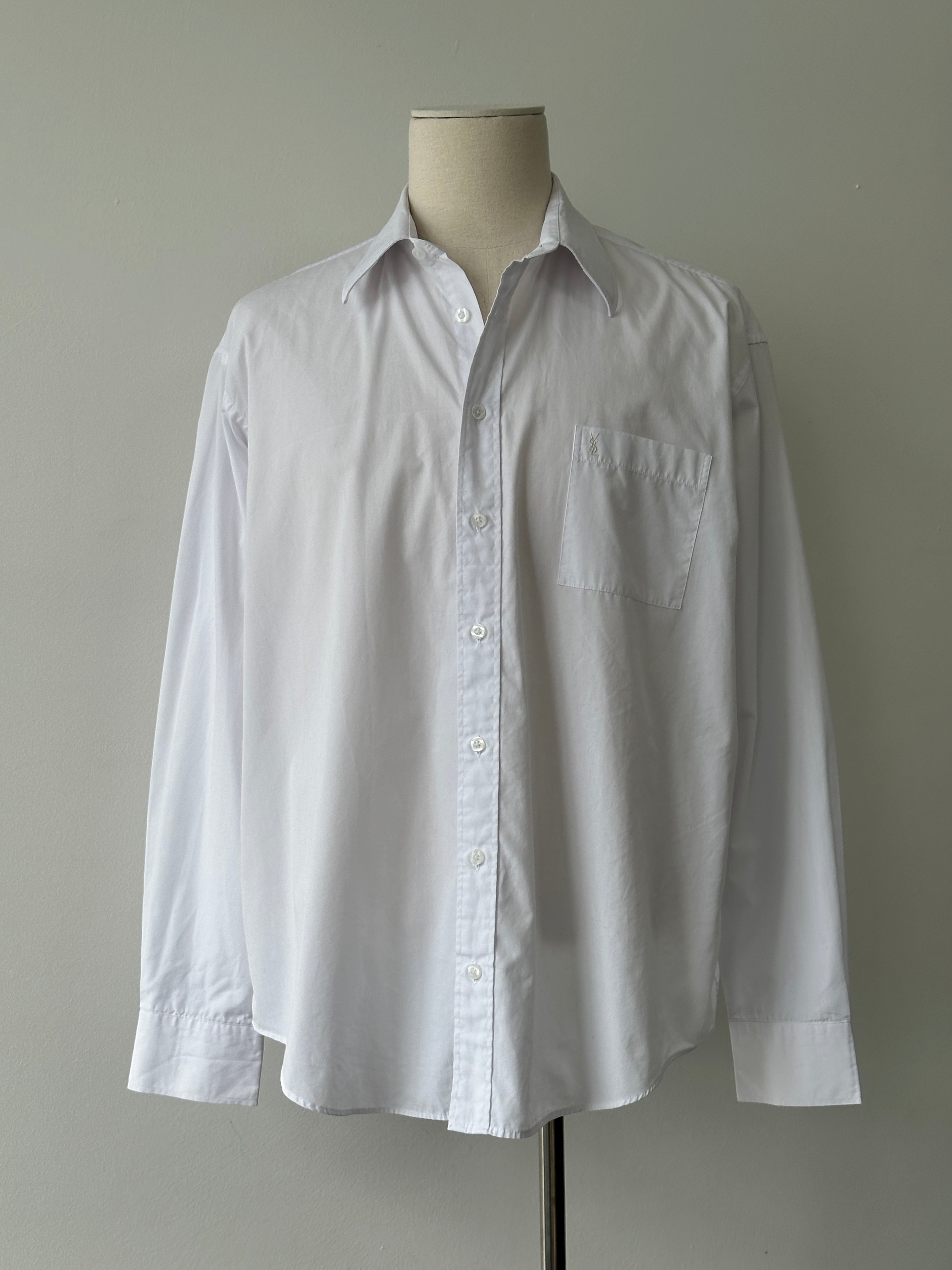 Yves Saint Laurent Pour Homme 2000s Cotton Logo Shirt - XL