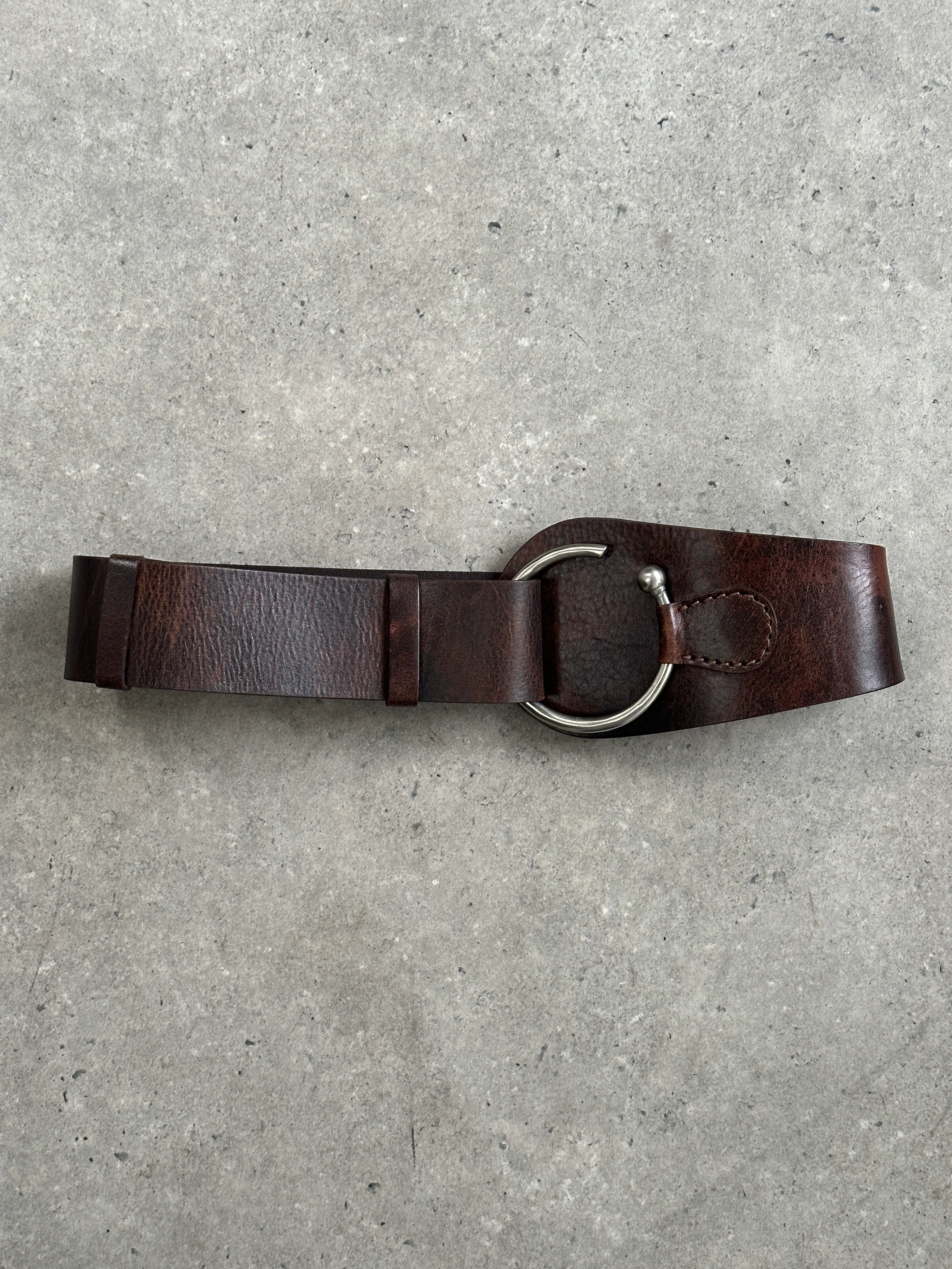 Vintage 2000s Leather Chunky Belt - One size