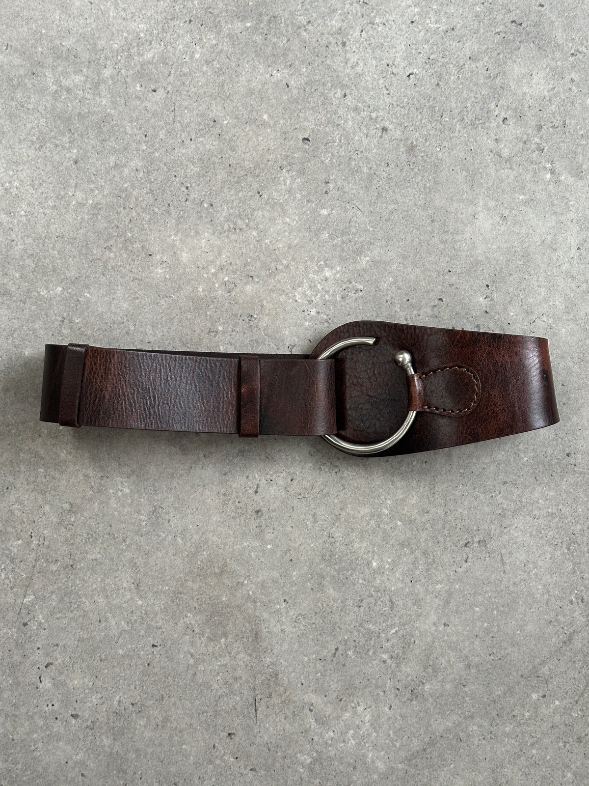 Vintage 2000s Leather Chunky Belt - One size