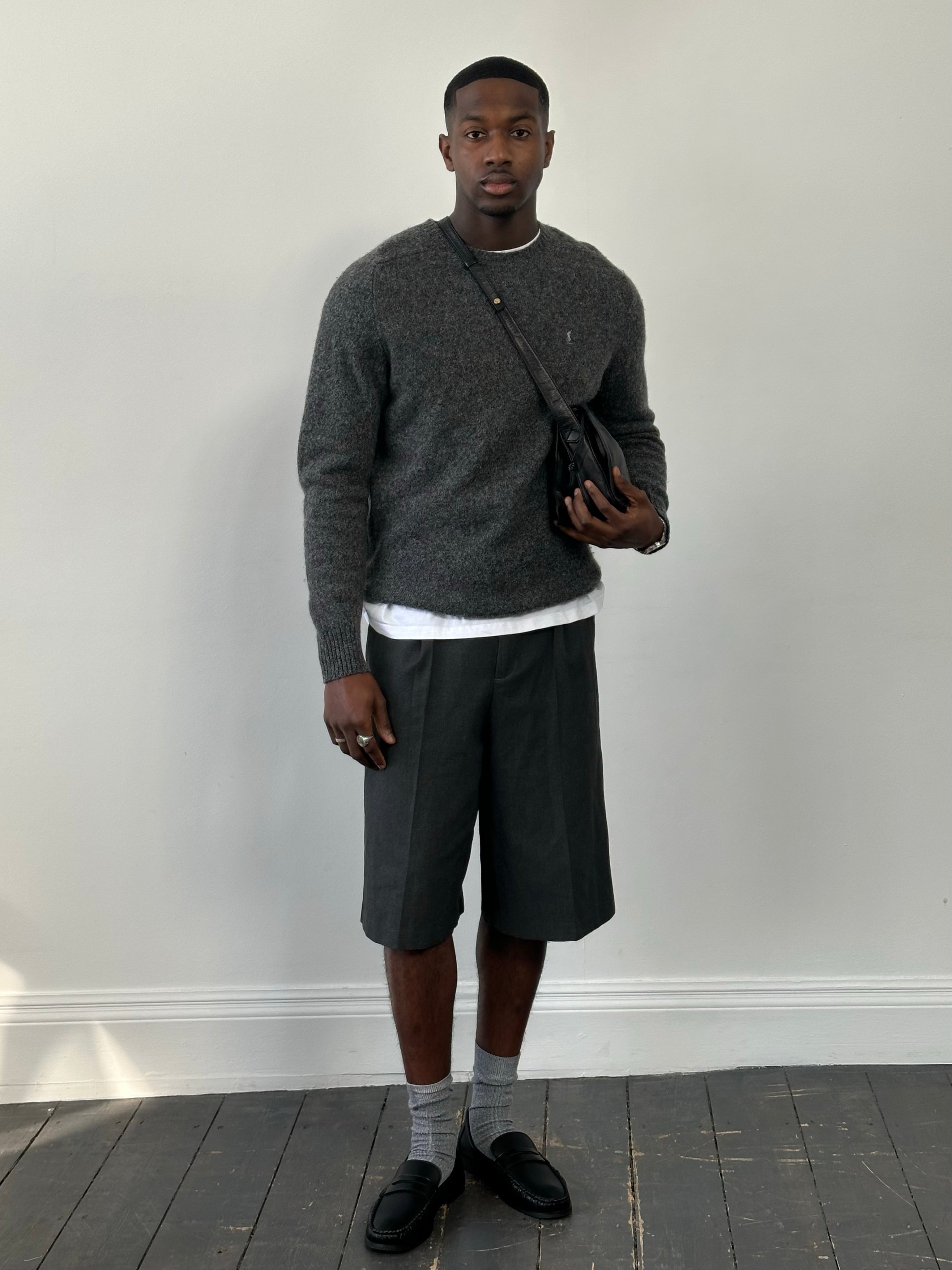 Yves Saint Laurent Pour Homme 1990s Pure Wool Knit Logo Jumper - M