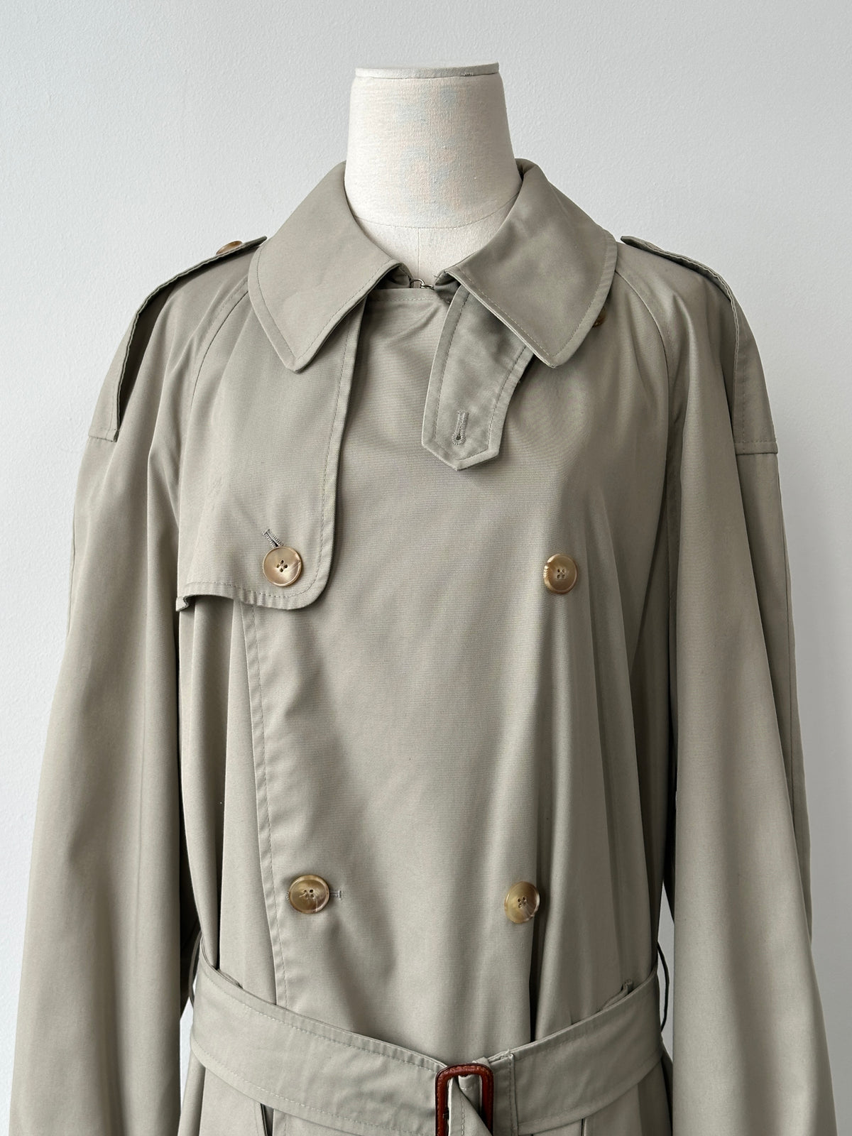 Italian Vintage 1990s High Neck Belted Trench Coat - XL