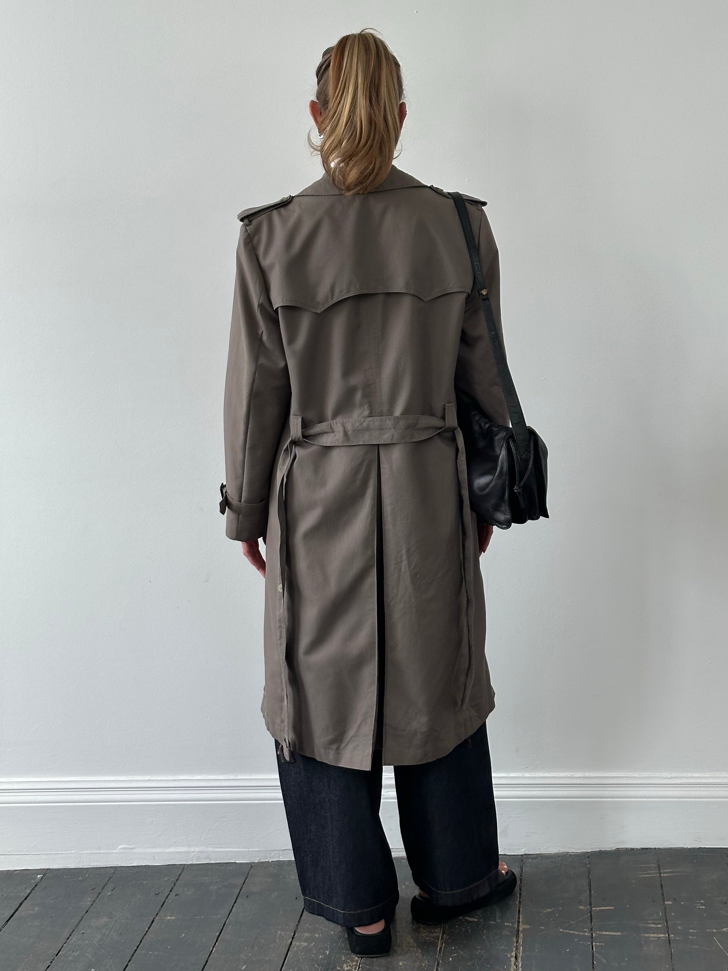Christian Dior Monsieur 1980s Double Breasted Belted Trench Coat - L