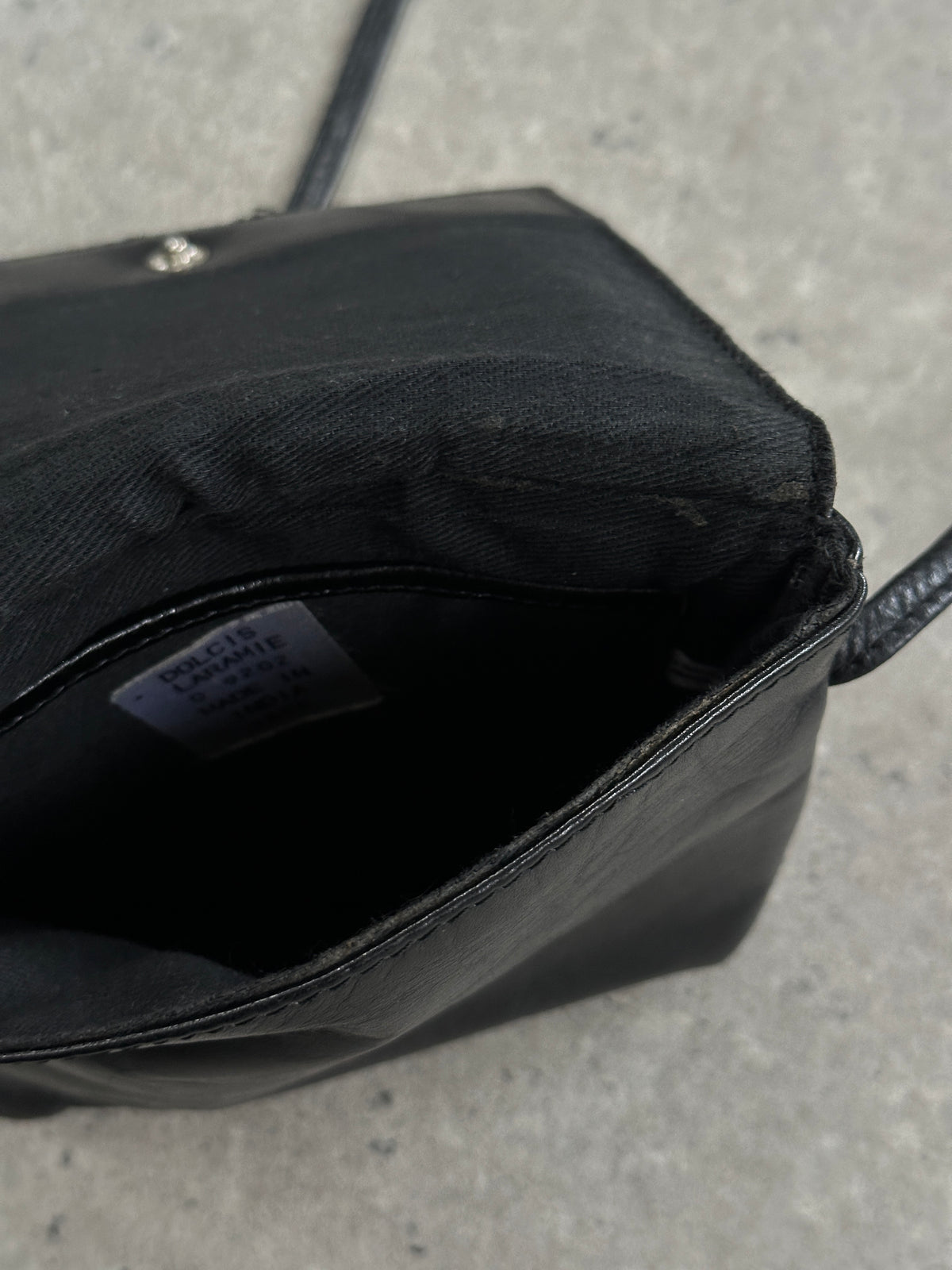 Vintage 1990s Leather Minimal Crossbody Bag Single Button Bag