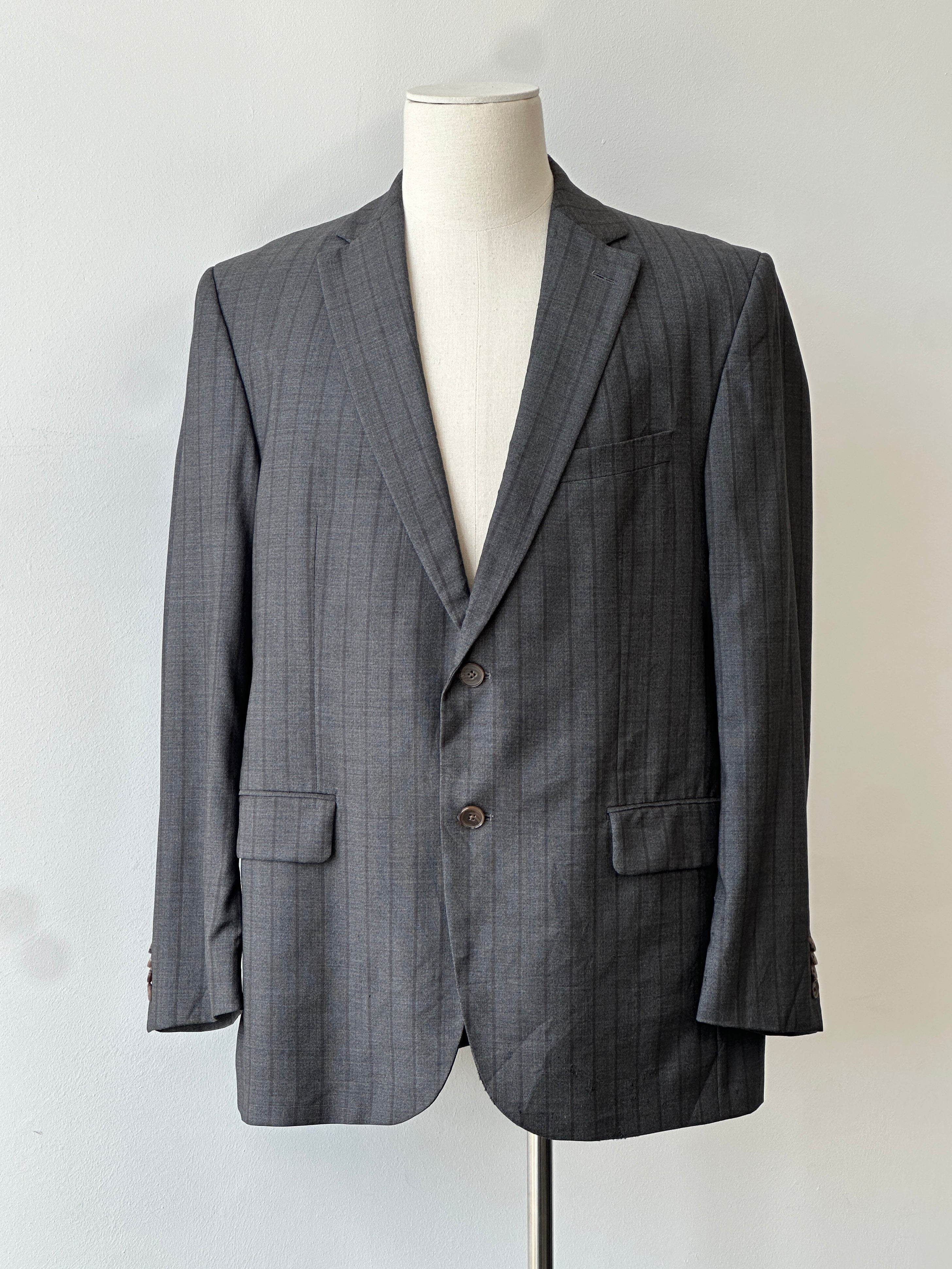 Loro Piana x Barnys 1990s Pure Wool Striped Single Breasted Blazer - 44R