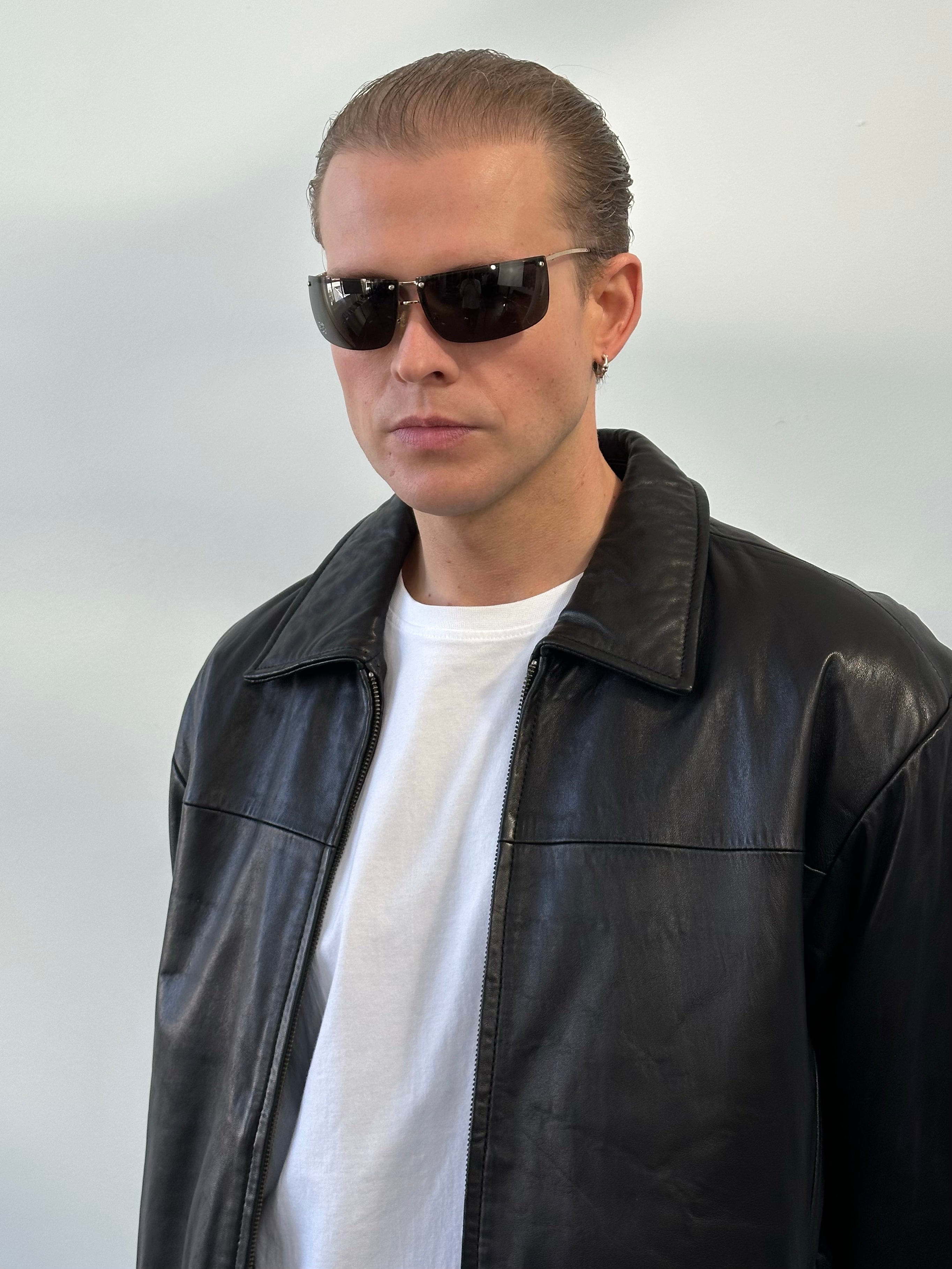 Vintage 1990s Boxy Leather Jacket - L