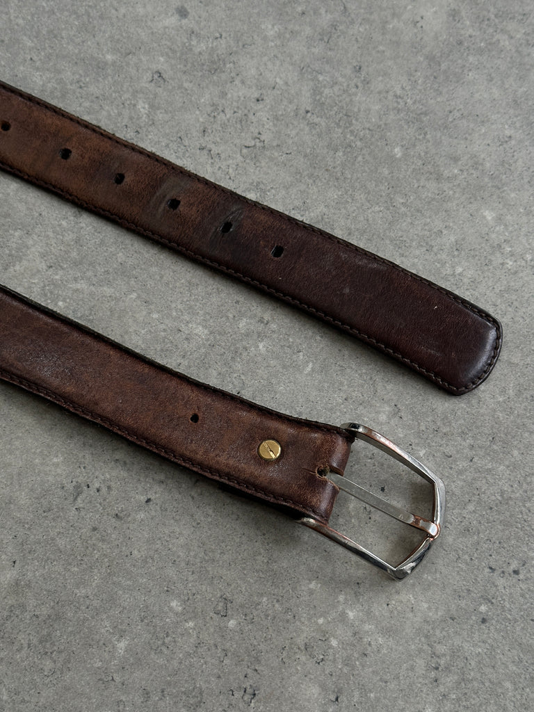 Vinatge Distressed Leather Belt W37-41 - SYLK