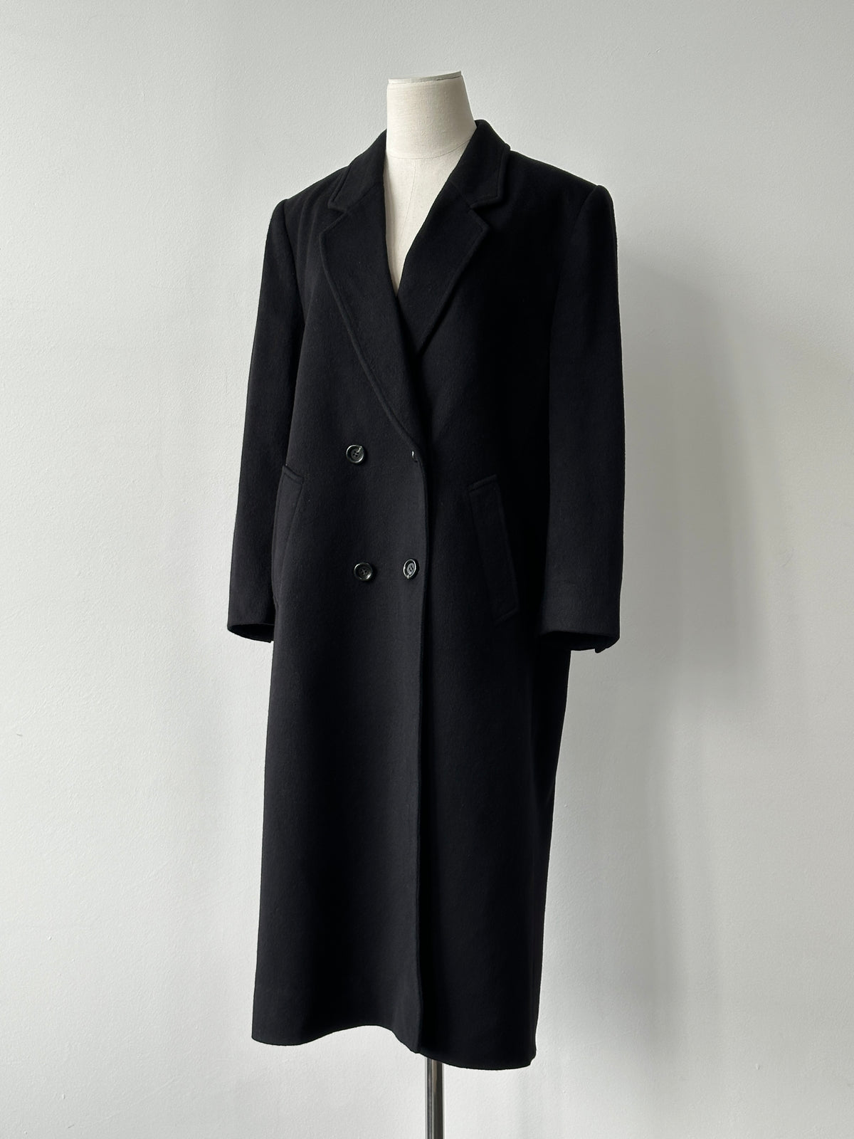 Vintage 1990s Pure Cashmere Double Breasted Coat - S-M