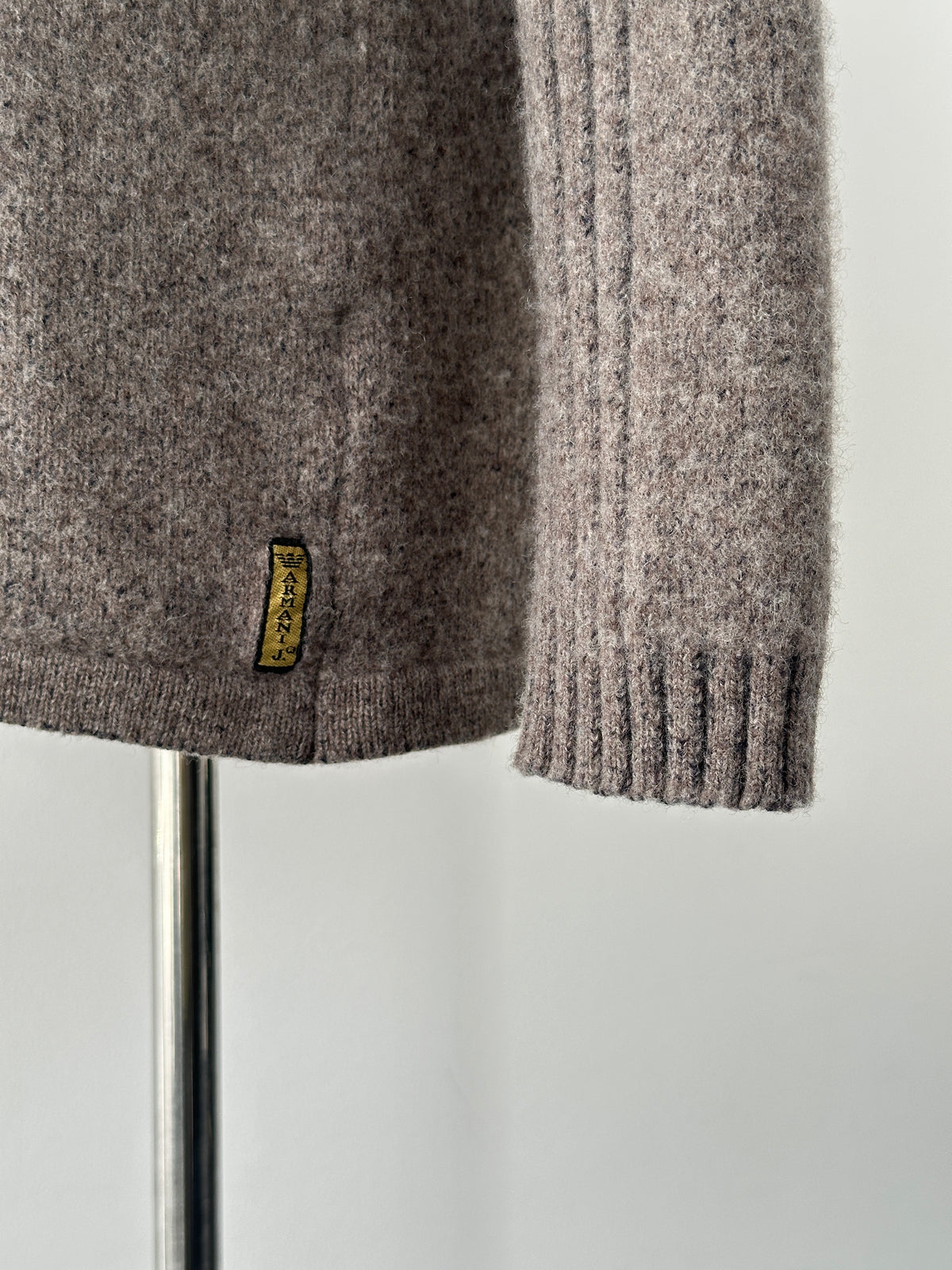 Armani Jeans 1990s Wool Knit Round Collar Jumper - S