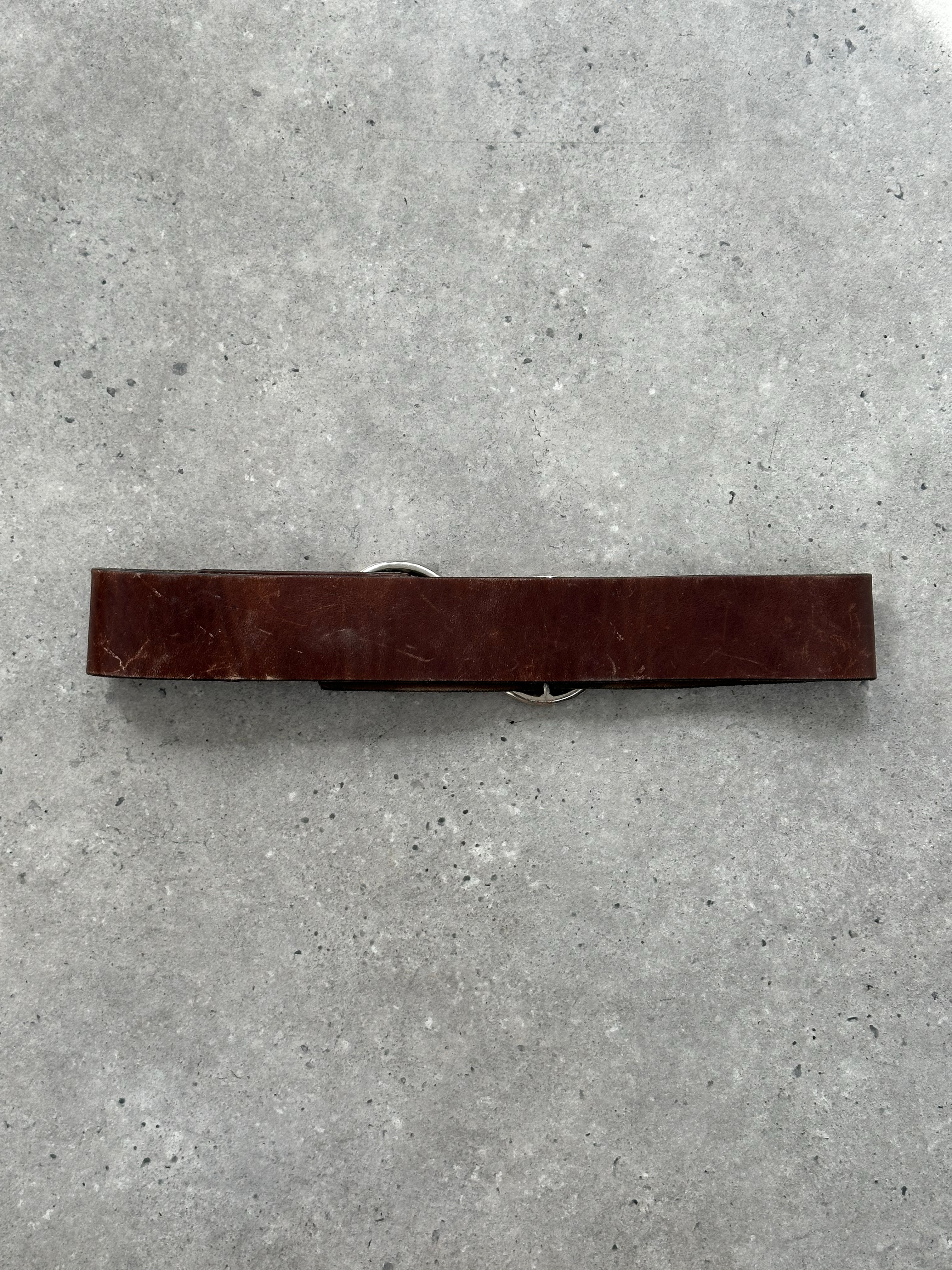 Vintage 1990s Western Horseshoe Leather Belt - W32-35