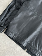 Vintage 1990s Minimal Leather Jacket - L/XL - SYLK