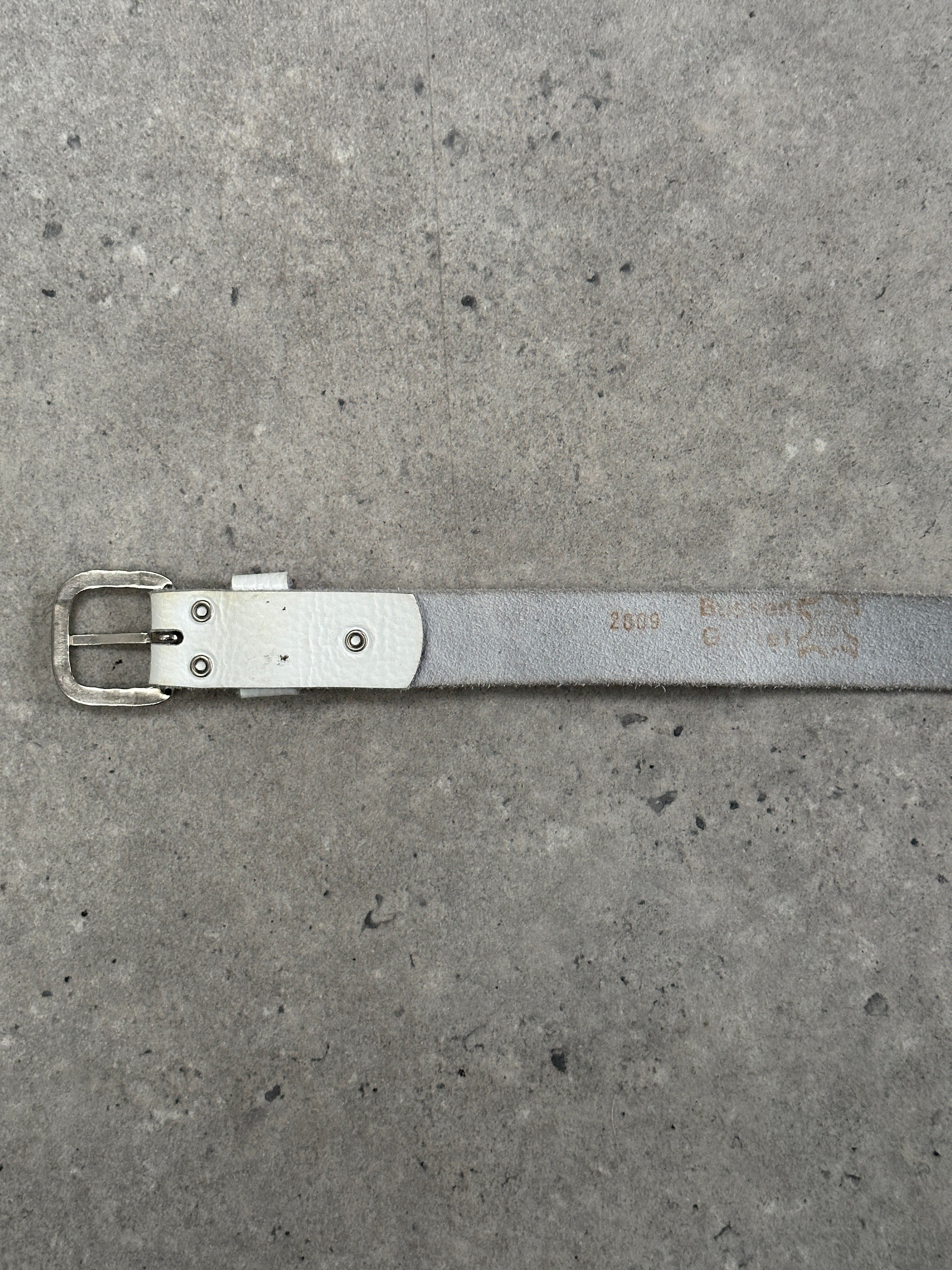 Vintage 1990s Chrome Leather Belt - W24-30 - SYLK