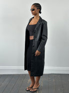 Vintage 1990s Leather Trench Coat - S - SYLK