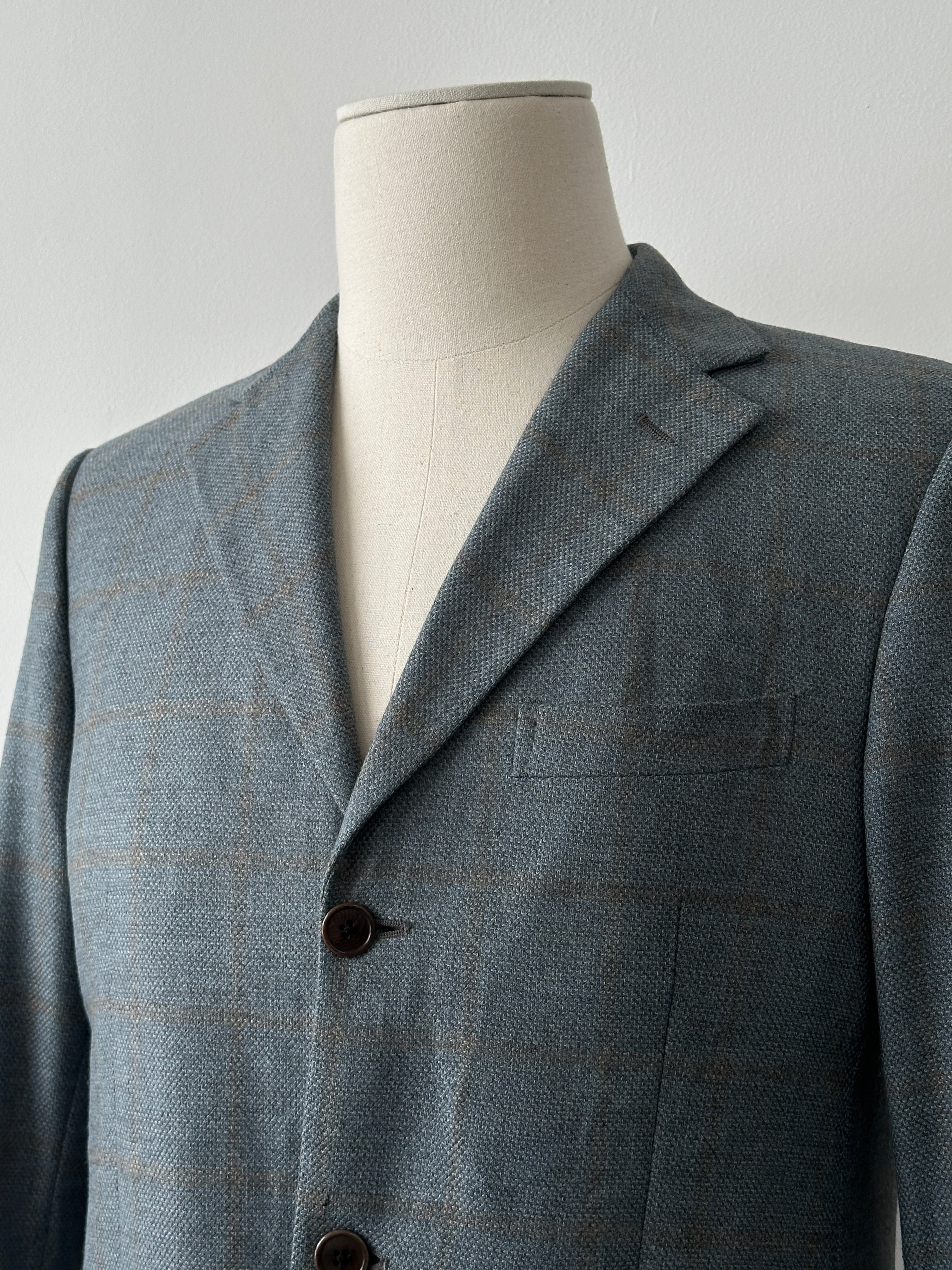 Loro Piana 1990s Check Wool Cashmere Blazer - 36R