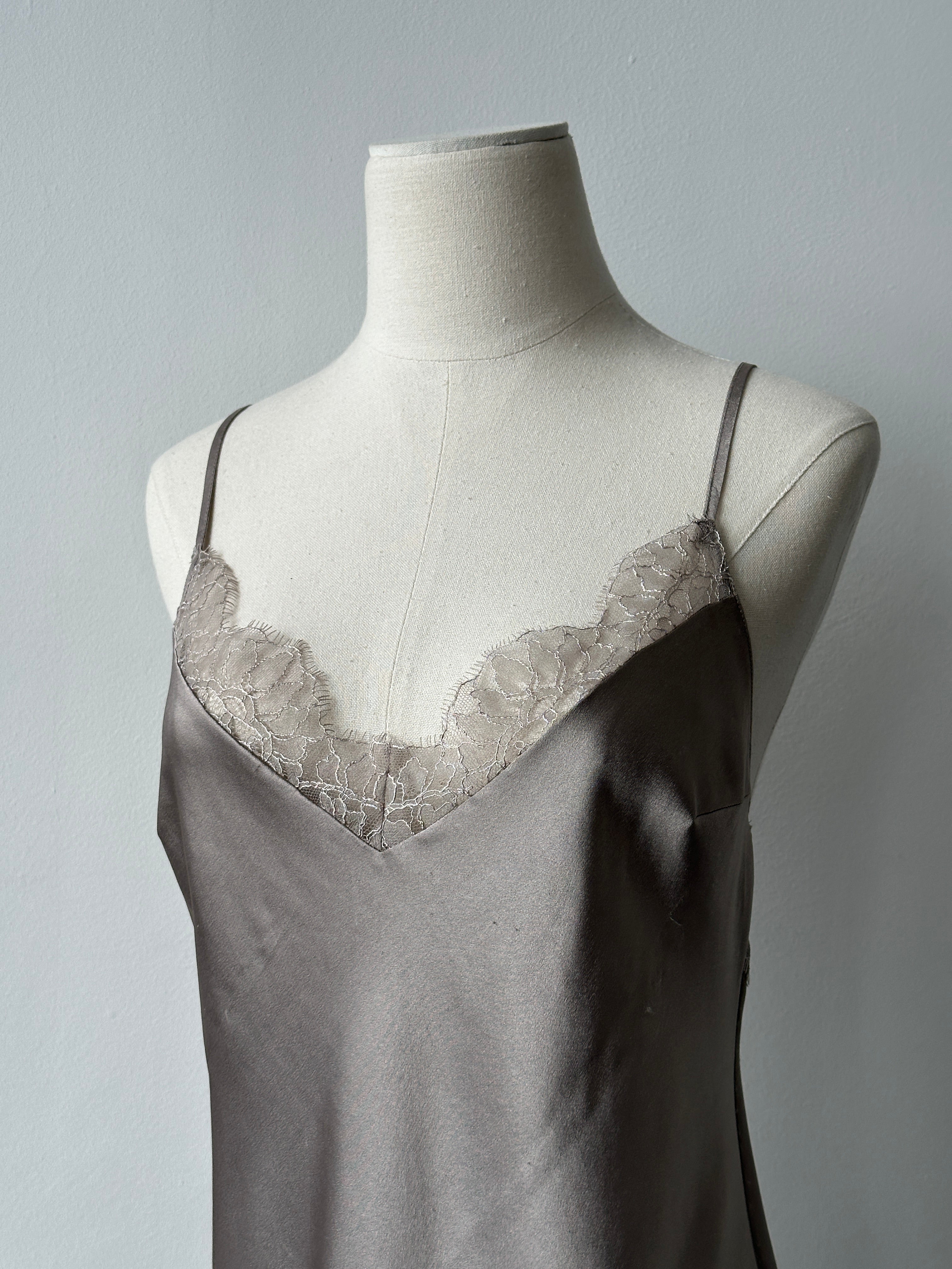 Victoria's Secret 2000s Satin Lace Mini Slip Dress - S