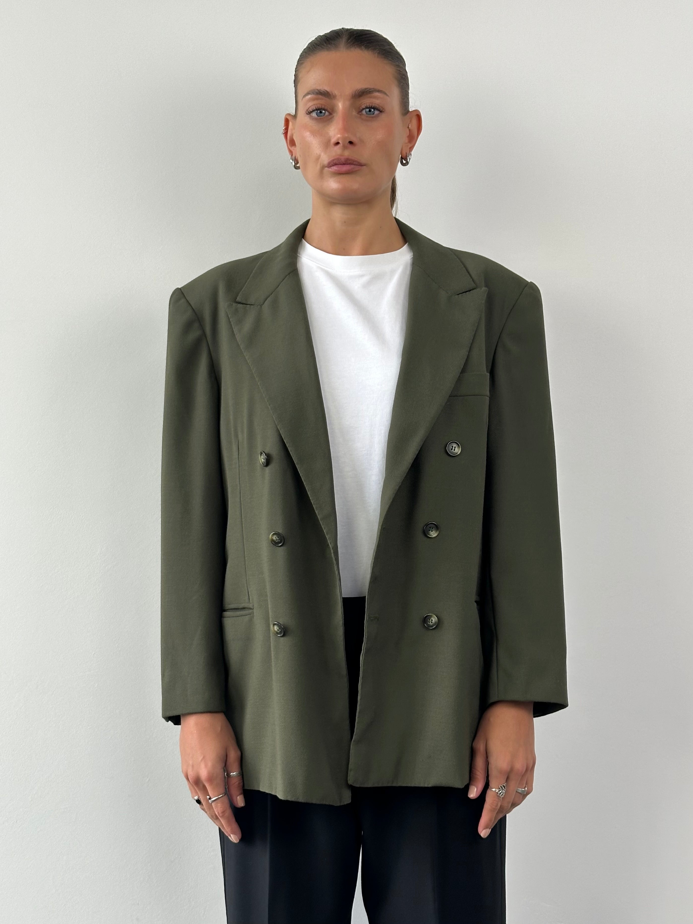 Max Mara Wool Double Breasted Blazer - XL - SYLK