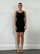 Vintage Sequin Crochet Midi Slip Dress - XS/S - SYLK
