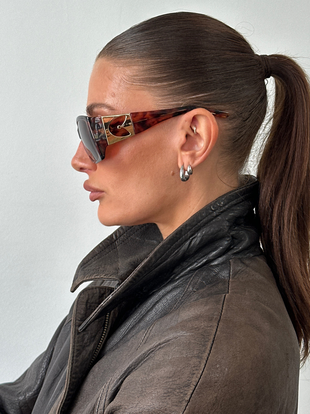 Gianfranco Ferre 1990s Oversized Square Logo Sunglasses
