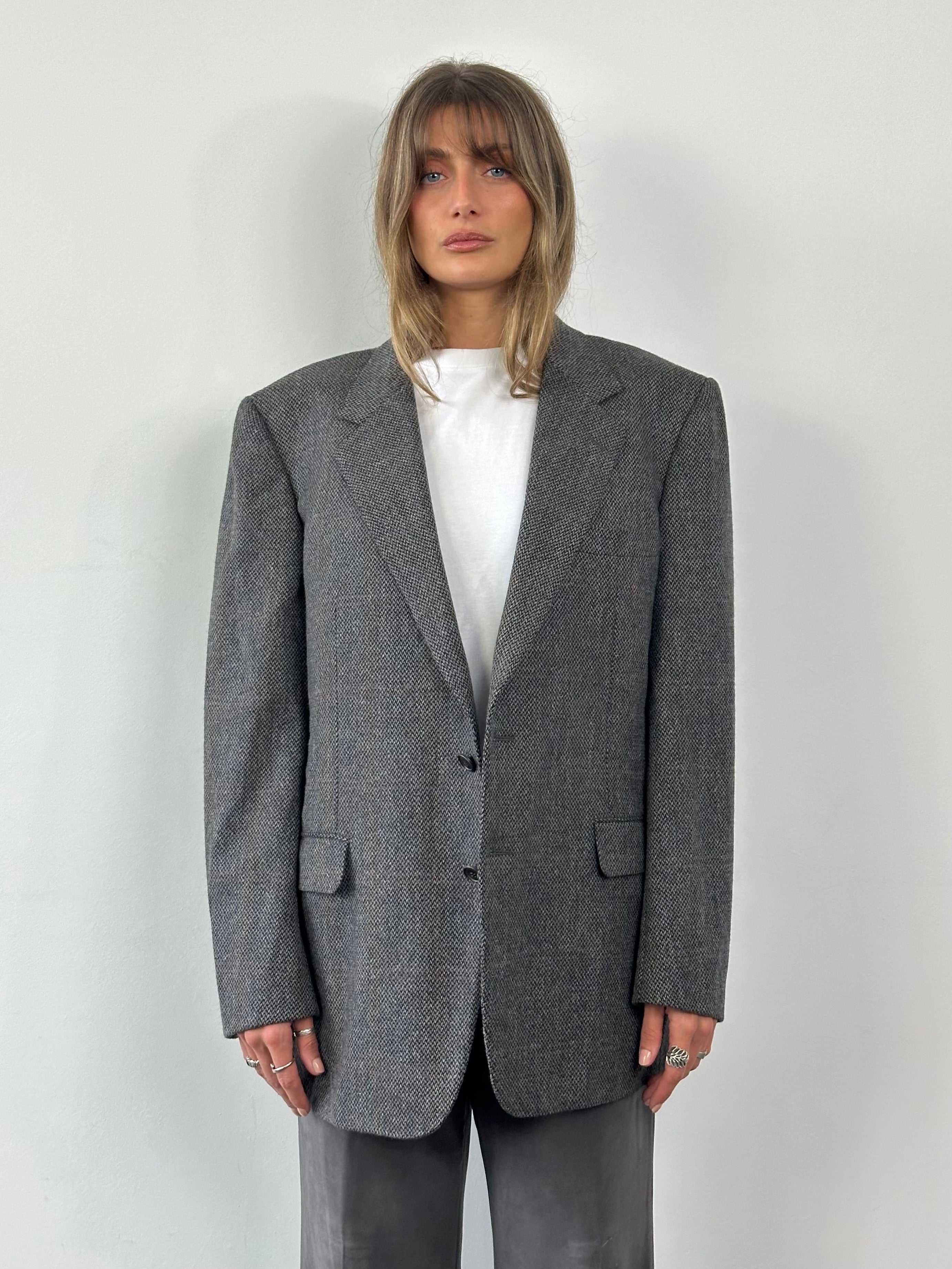 Burberry Brushed Wool Cashmere Check Single Breasted Blazer - XL/XXL - SYLK