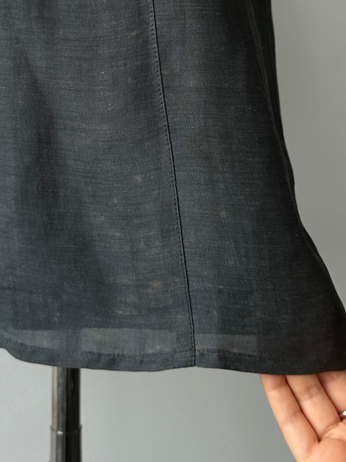 Emporio Armani 1990s Linen High Neck Trench Coat - M