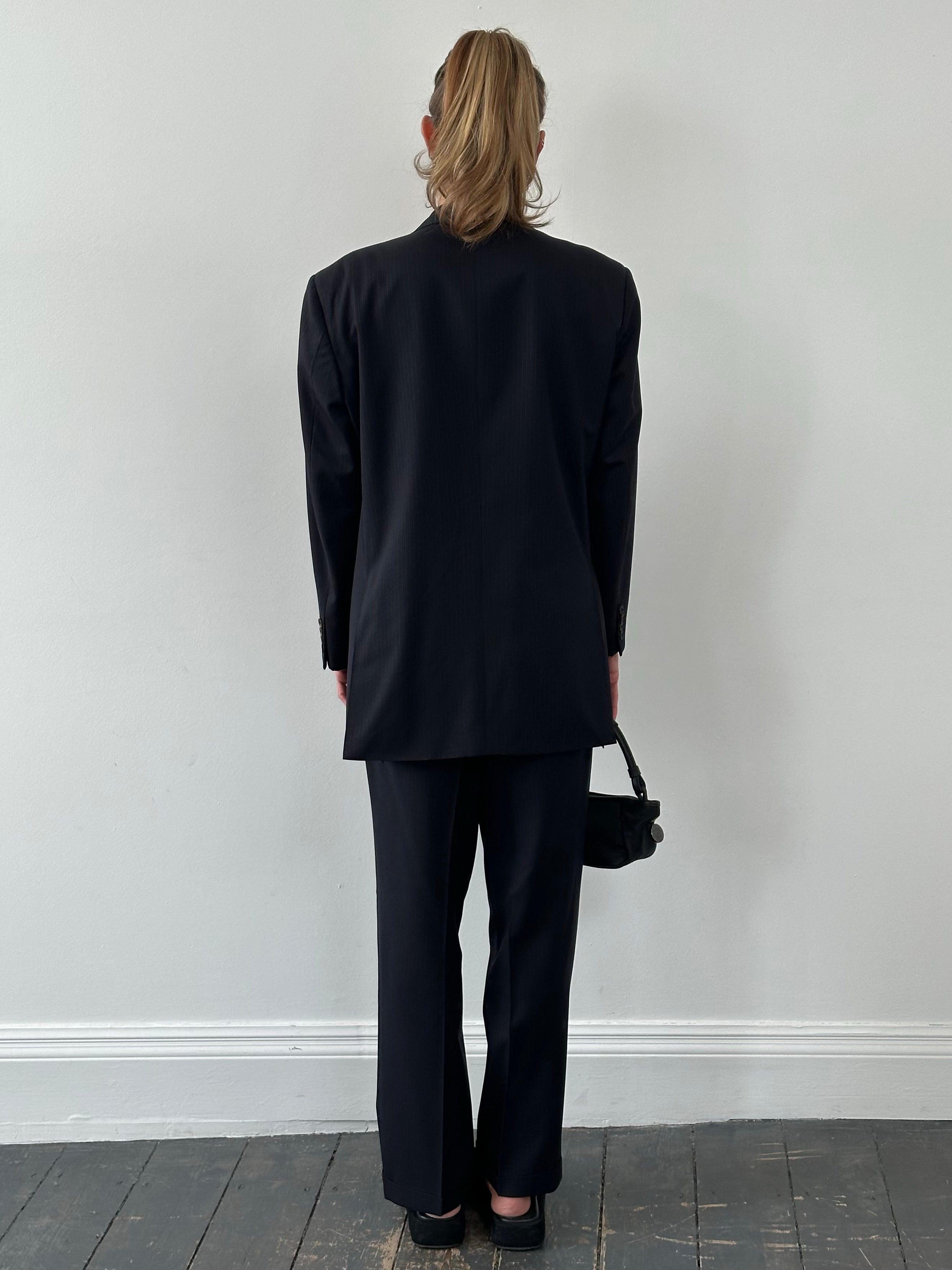 Burberry 2000s Wool Stripe Single Breasted Suit - 44R/W32