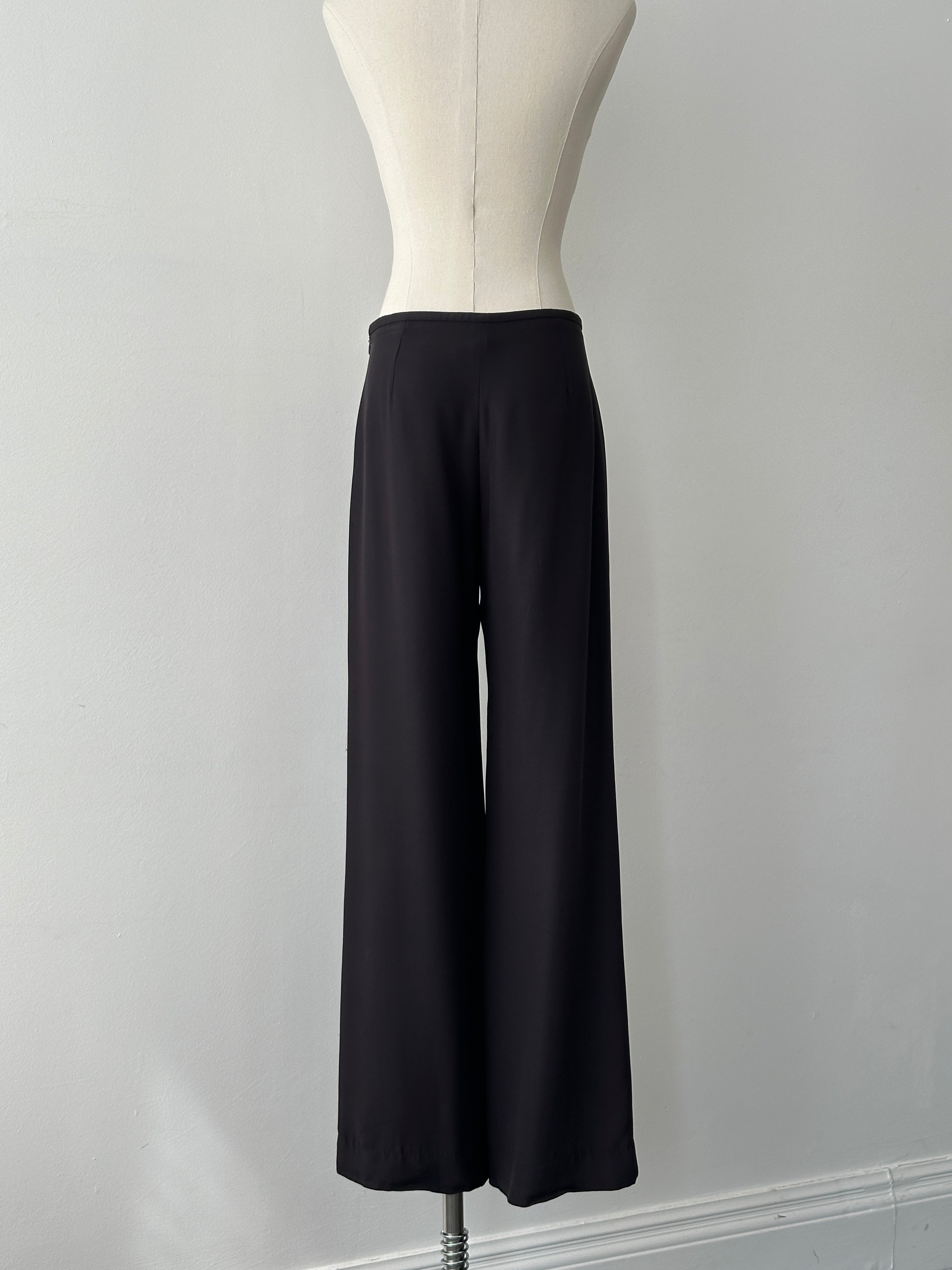 Armani Collezioni 2000s Silk Wide Leg Trousers - W28